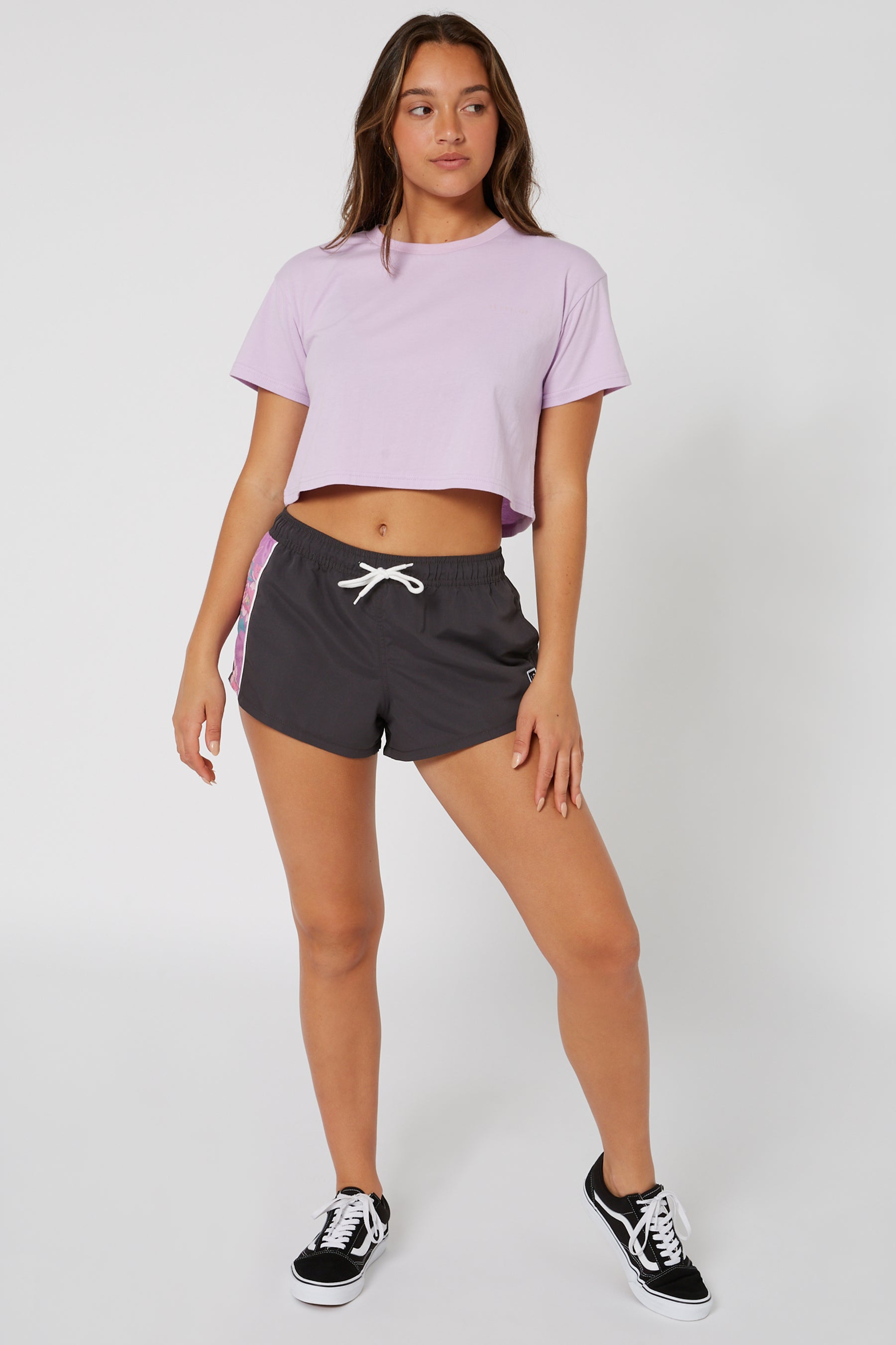 Jetpilot Flora Ladies S/S Crop Tee - Purple - photo 2 — view 02 (3)