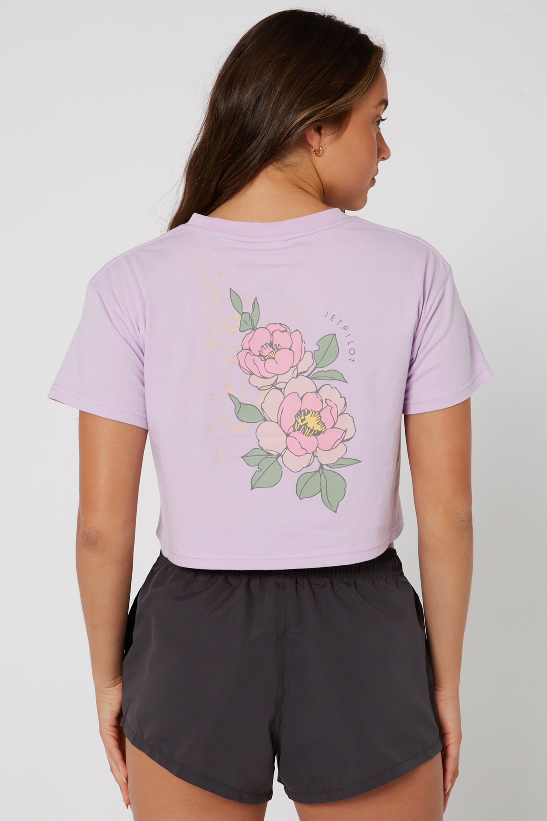 Jetpilot Flora Ladies S/S Crop Tee - Purple - photo 6 — view 06 (3)