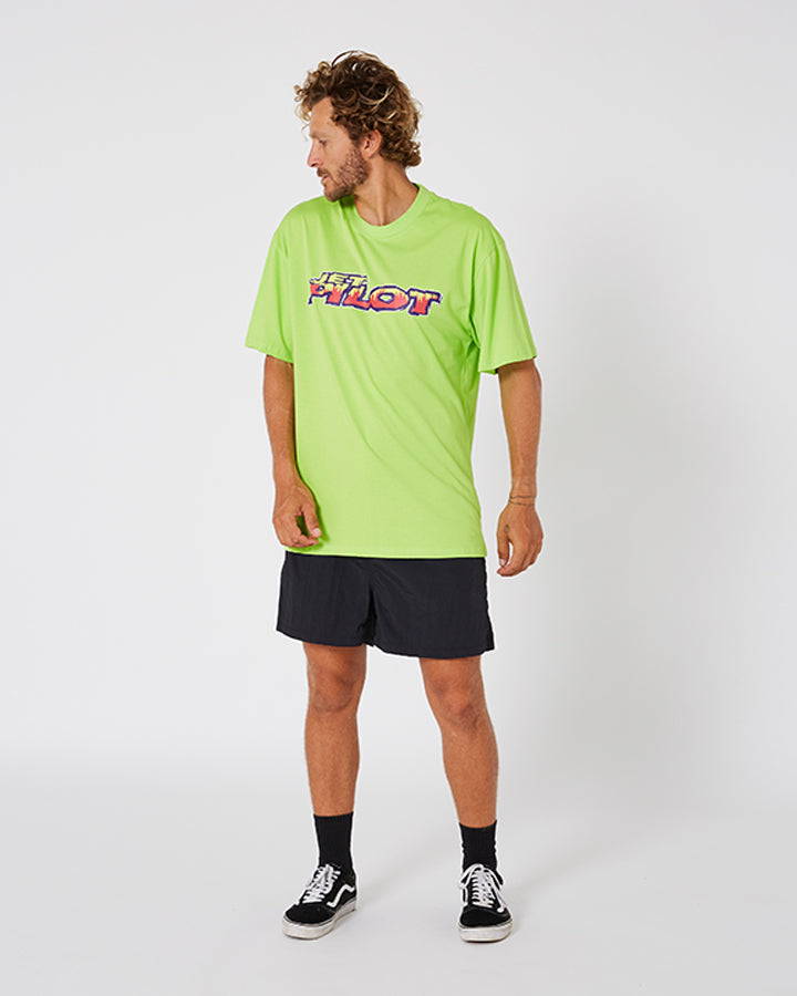 Jetpilot Colour Vision Mens Tee - Neon Lime Lifestyle 5