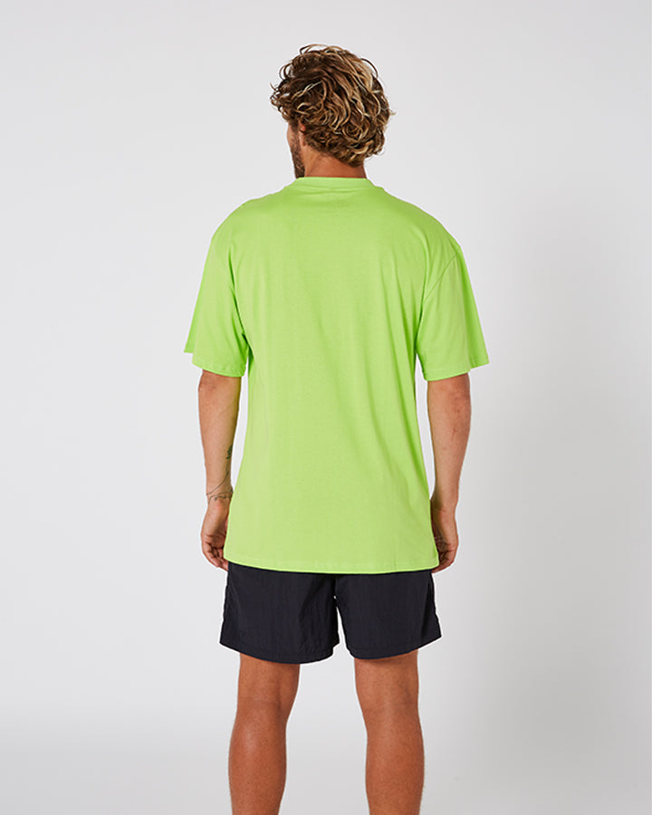 Jetpilot Colour Vision Mens Tee - Neon Lime Lifestyle 2