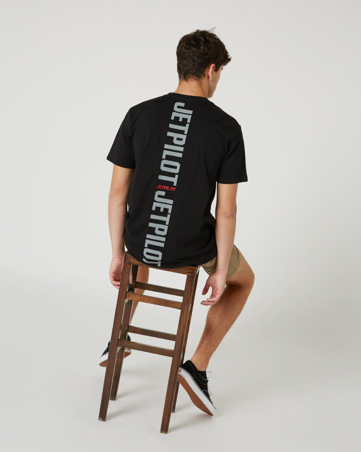 Jetpilot Freeride Mens S/S Tee - Black Lifestyle1