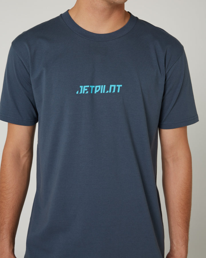 Jetpilot Freeride Mens S/S Tee - Petrol Blue Lifestyle1