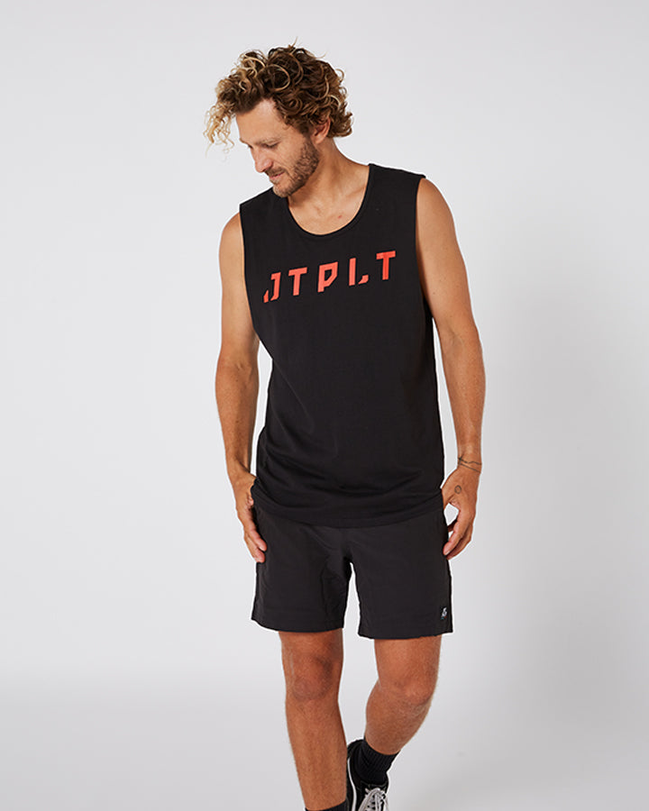 Jetpilot Freeride Mens Muscle Tee - Black Lifestyle