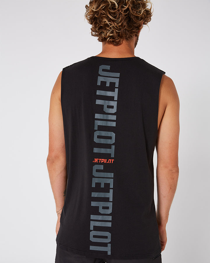 Jetpilot Freeride Mens Muscle Tee - Black Lifestyle4