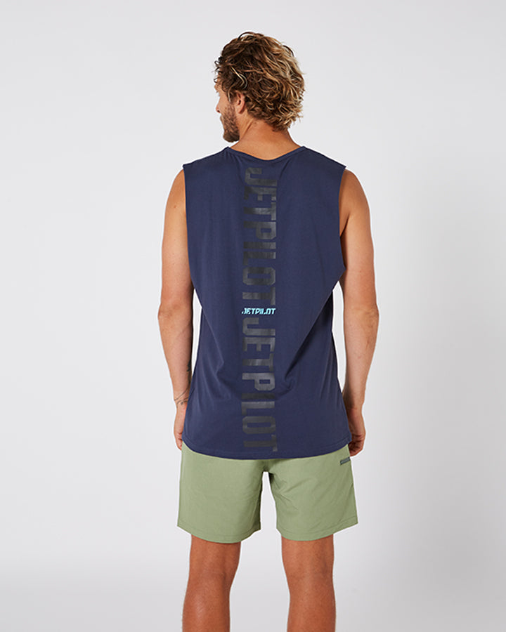 Jetpilot Freeride Mens Muscle Tee - Petrol Blue