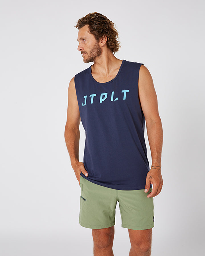 Jetpilot Freeride Mens Muscle Tee - Petrol Blue