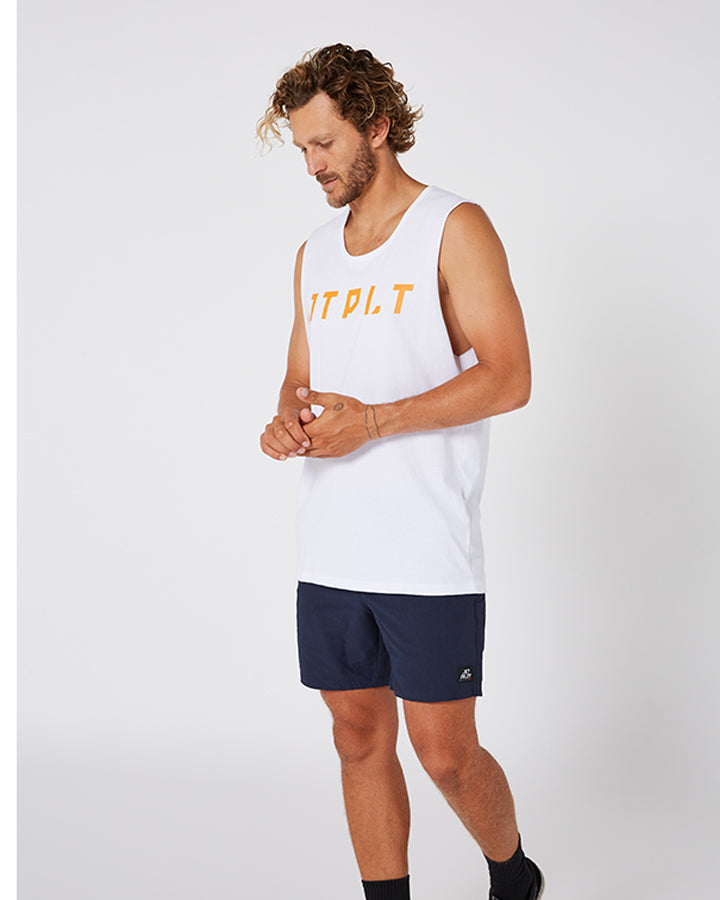 Jetpilot Freeride Mens Muscle Tee - White Lifestyle 1