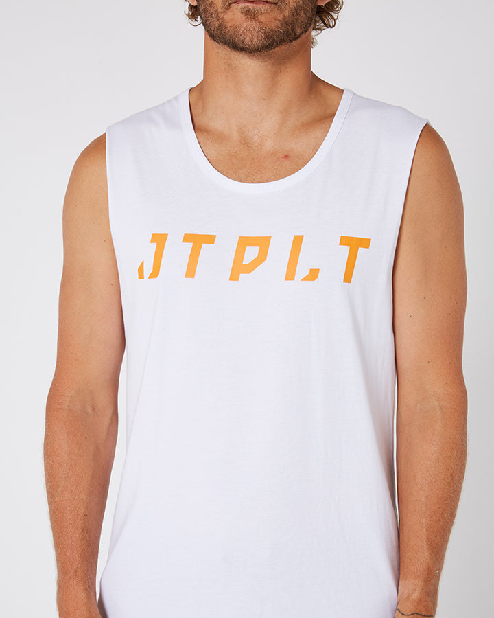 Jetpilot Freeride Mens Muscle Tee - White Lifestyle 3