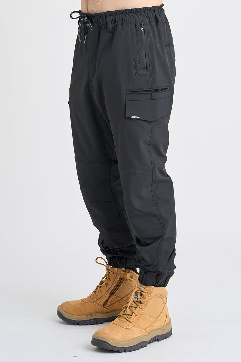 Jet-Lite Hybrid Elastic Waist Cuff Pant - Black