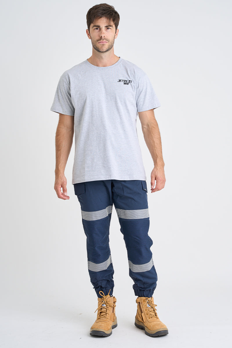 Jet-Lite Hybrid Taped Elastic Waist Cuff Pant - Navy