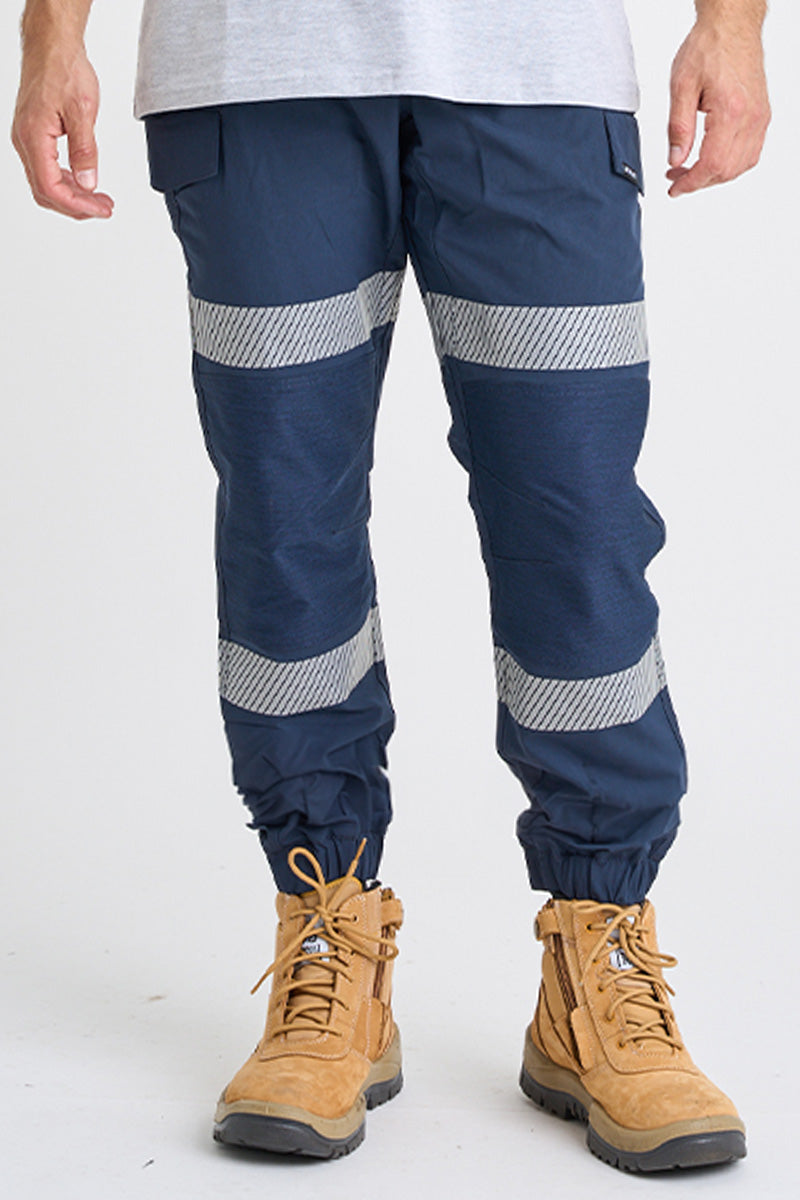 Jet-Lite Hybrid Taped Elastic Waist Cuff Pant - Navy