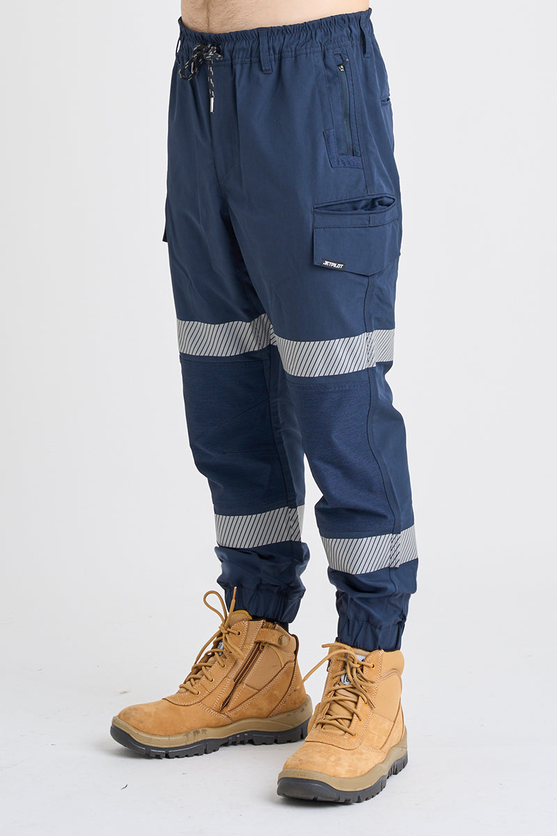 Jet-Lite Hybrid Taped Elastic Waist Cuff Pant - Navy