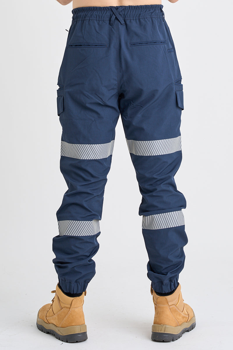 Jet-Lite Hybrid Taped Elastic Waist Cuff Pant - Navy