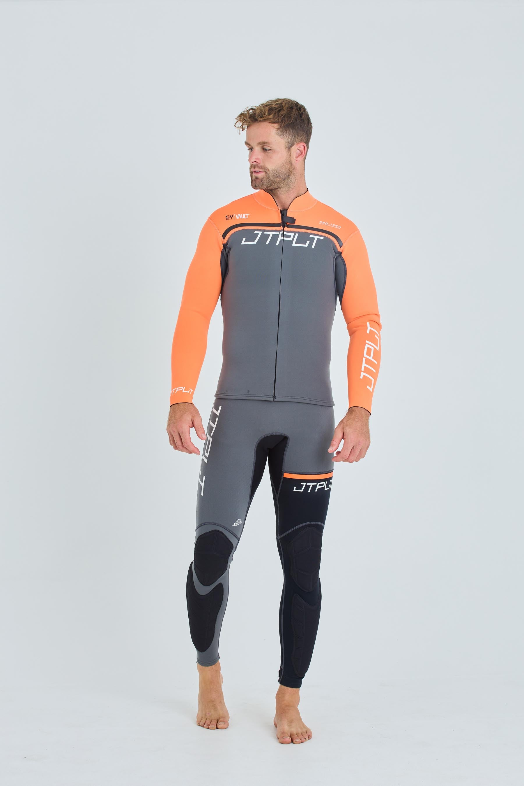 JA24156 Jetpilot Rx Vault Mens Race Jacket - Char/Orange — view 01 (3)