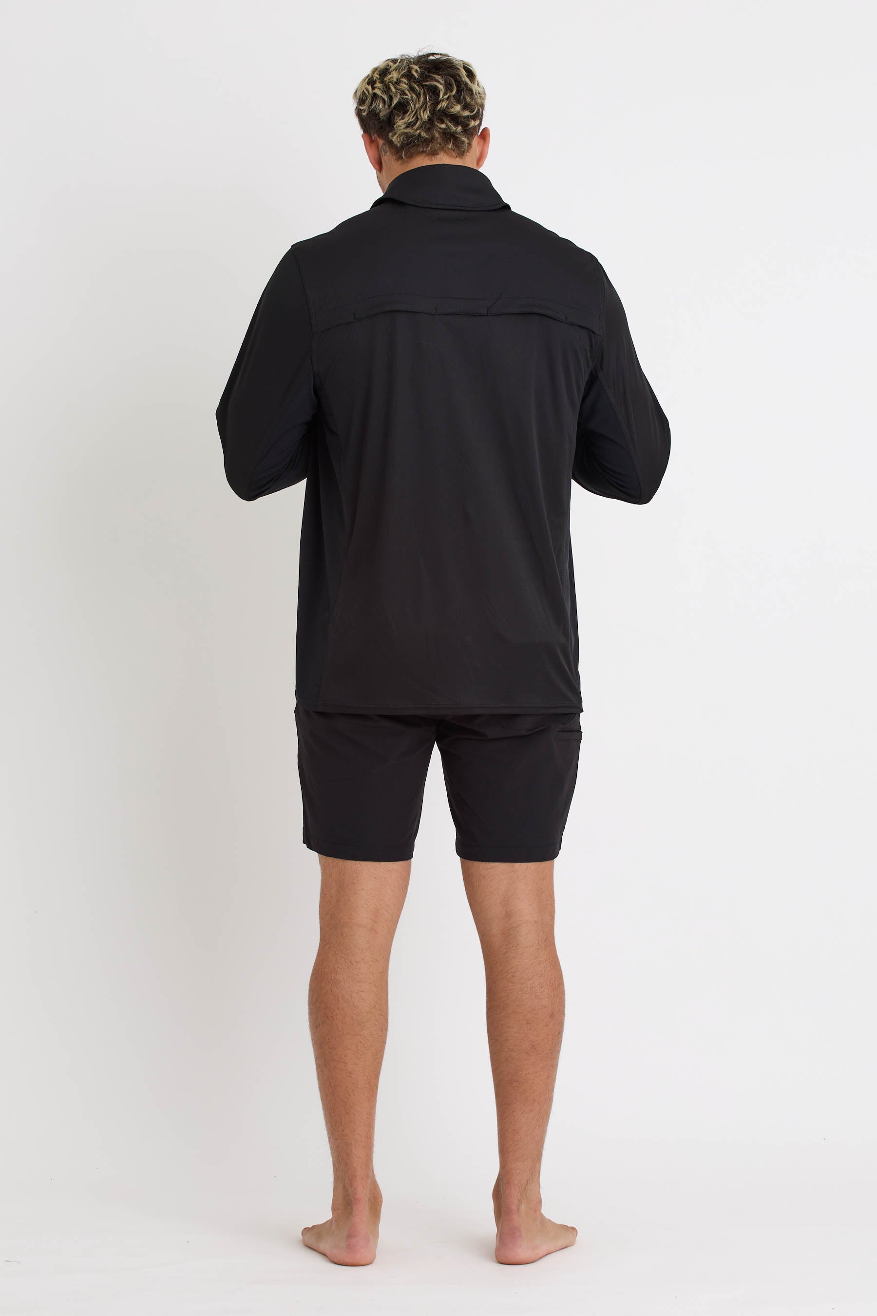 JA24186 Jetpilot Venture Ls Mens Sun Shirt - Black - 4