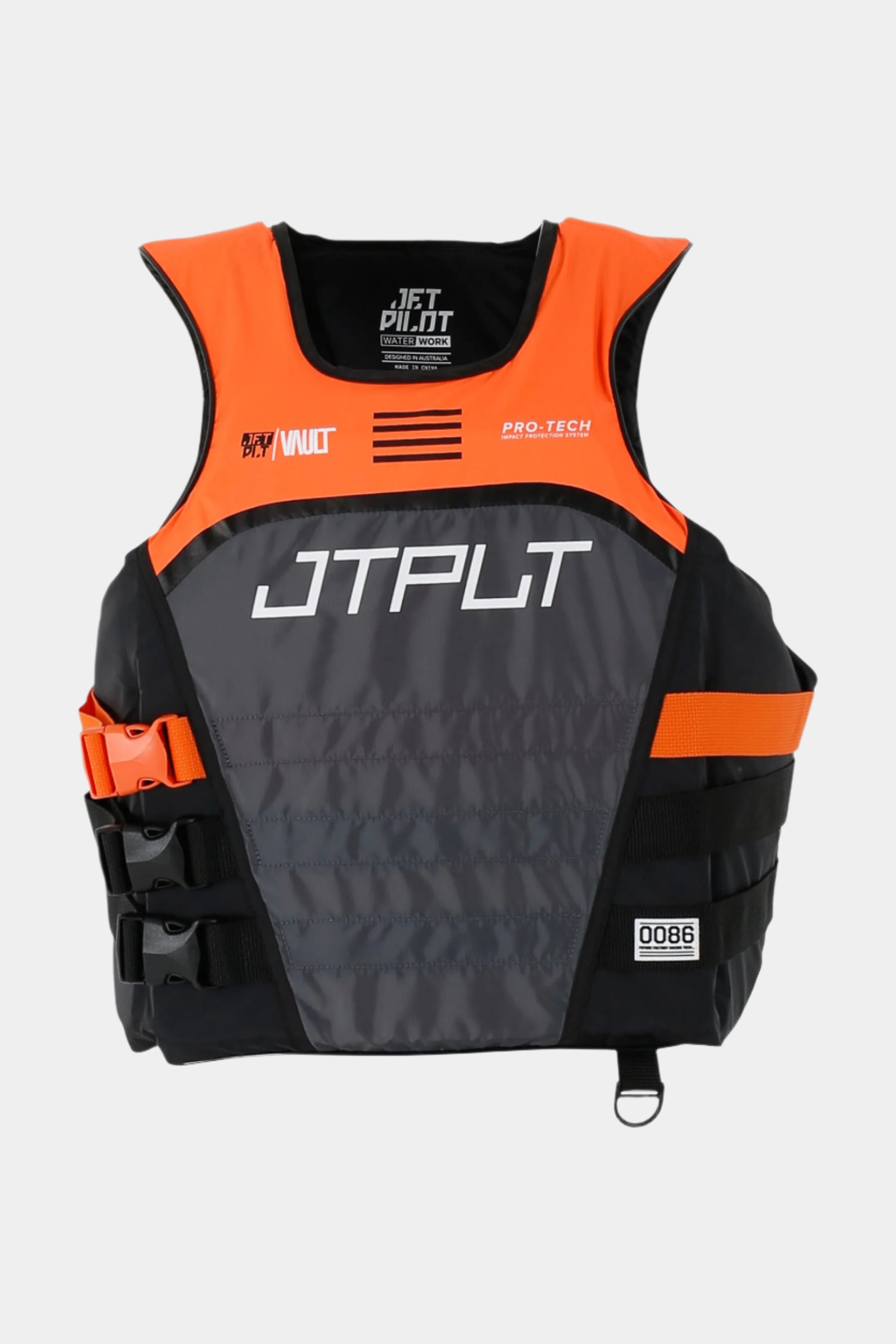 Jetpilot Rx Vault Protech Side Entry Life Jacket - Char/Orange — view 01 (3)