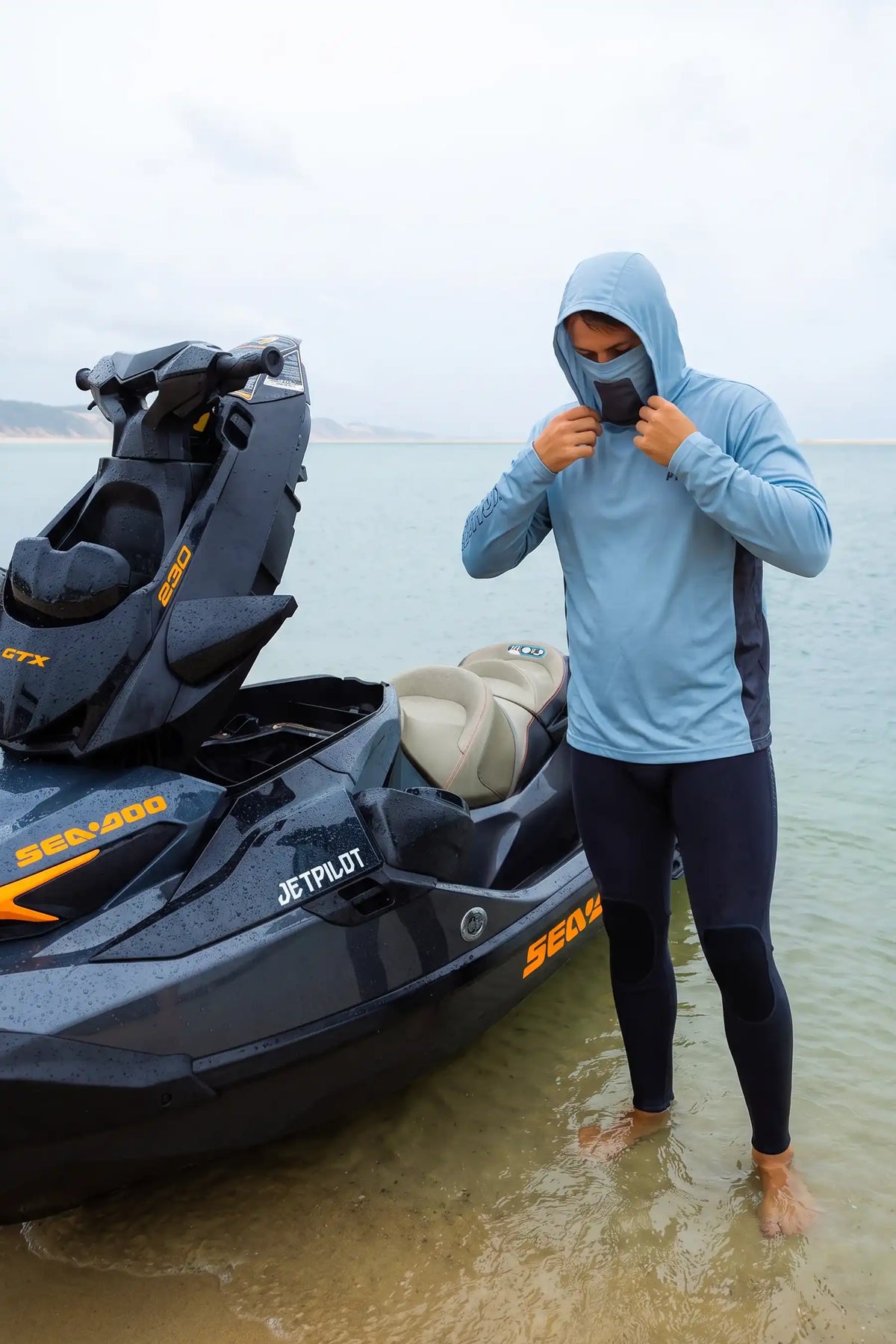 Jetpilot Venture Gaiter Pullover - Steel Blue