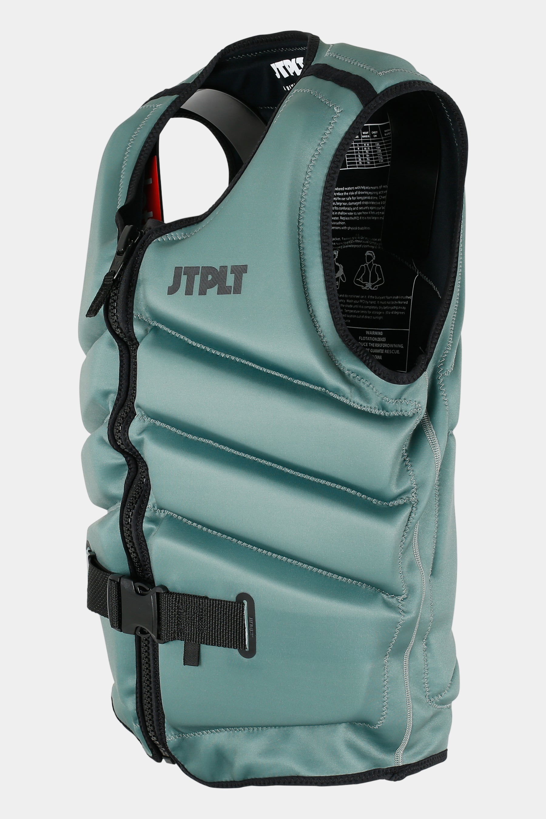 Jetpilot Freeride Life Jacket - Sage with black straps on a white background