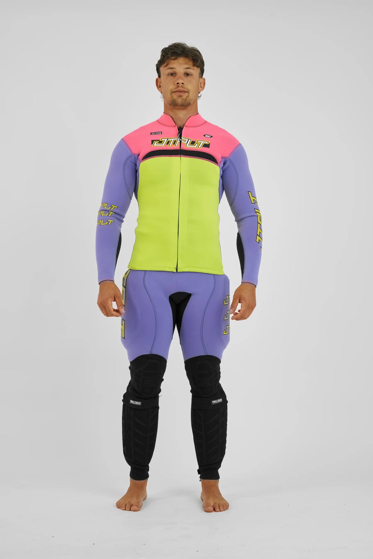 Jetpilot Vault Mens Race Wetsuit Jacket - Pink/Yellow