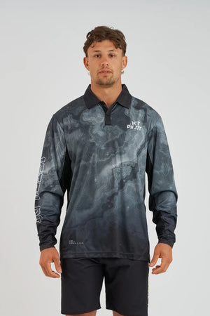 Jetpilot Venture Mens Long Sleeve Fishing Polo - Army