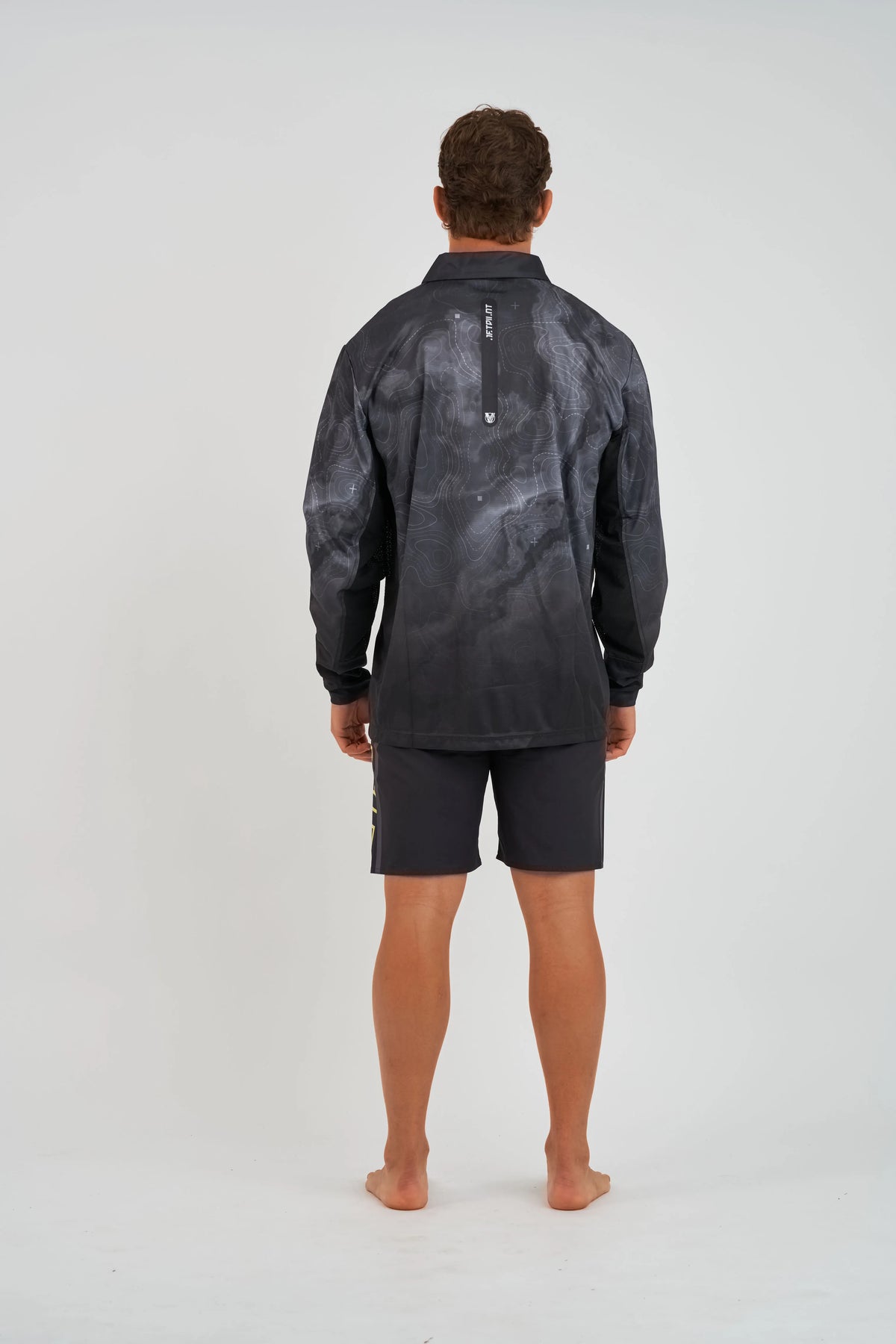 Jetpilot Venture Mens Long Sleeve Fishing Polo - Black