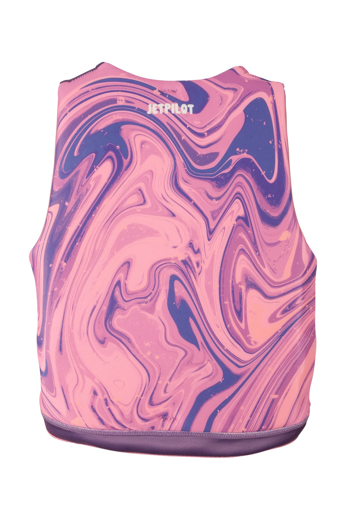 Back of the Purple Cause Girls with the all-over pink and purple marble print and a small Jetpilot logo