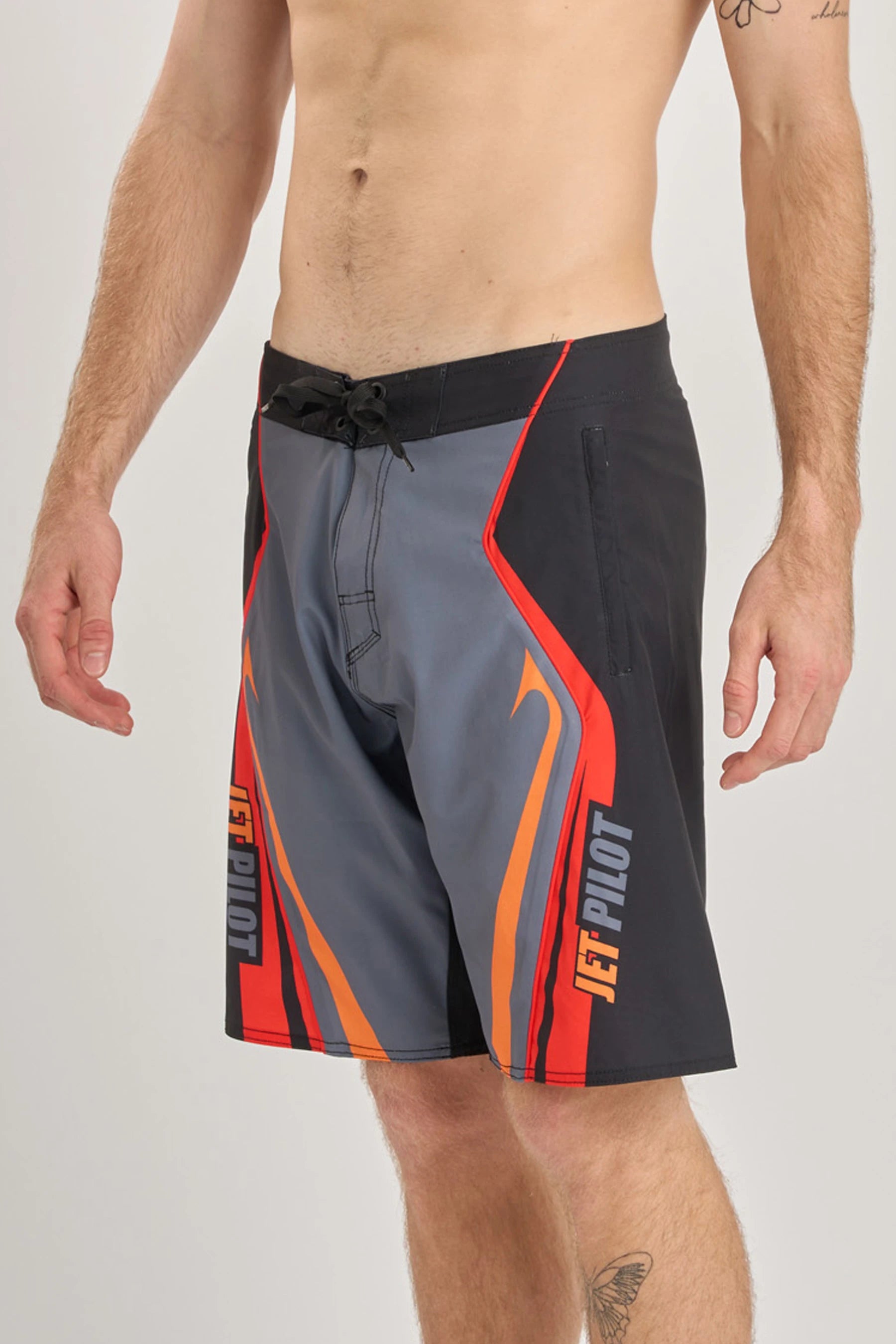Jetpilot Pulse Streamliner Boardshort - Charcoal/Red 3