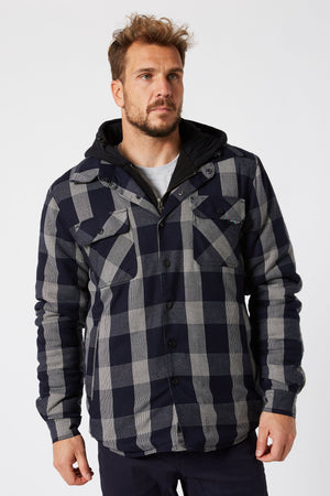 Jetpilot Quilted Mens Flannel Jacket - Black