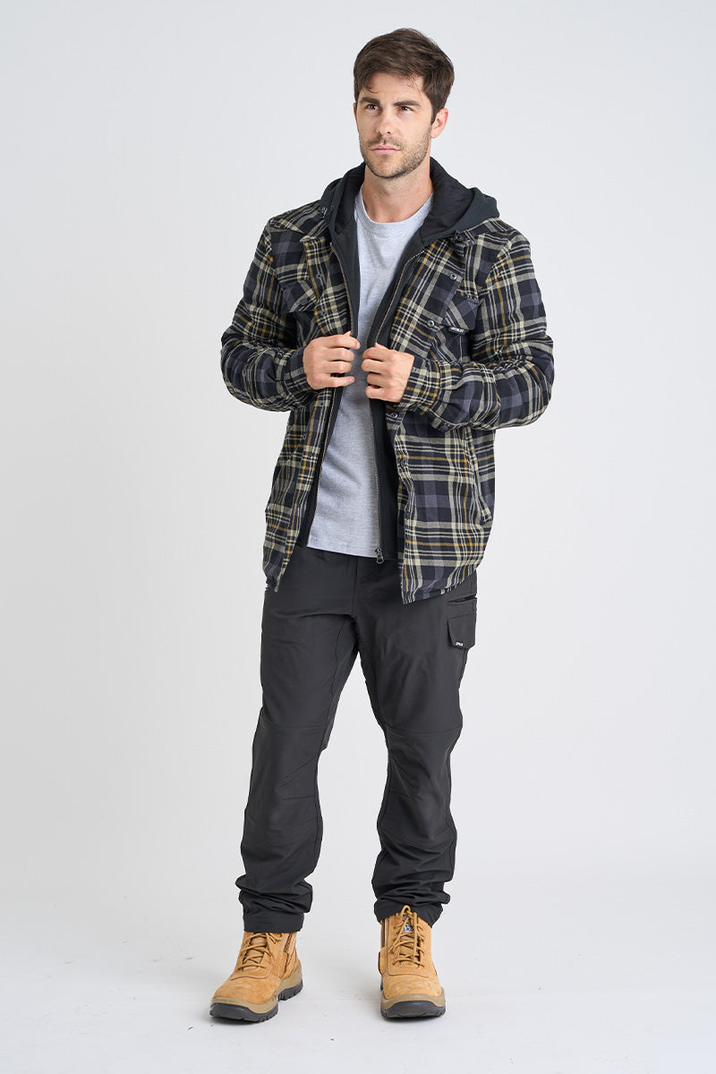 Quilted Flannel Jacket - Grey