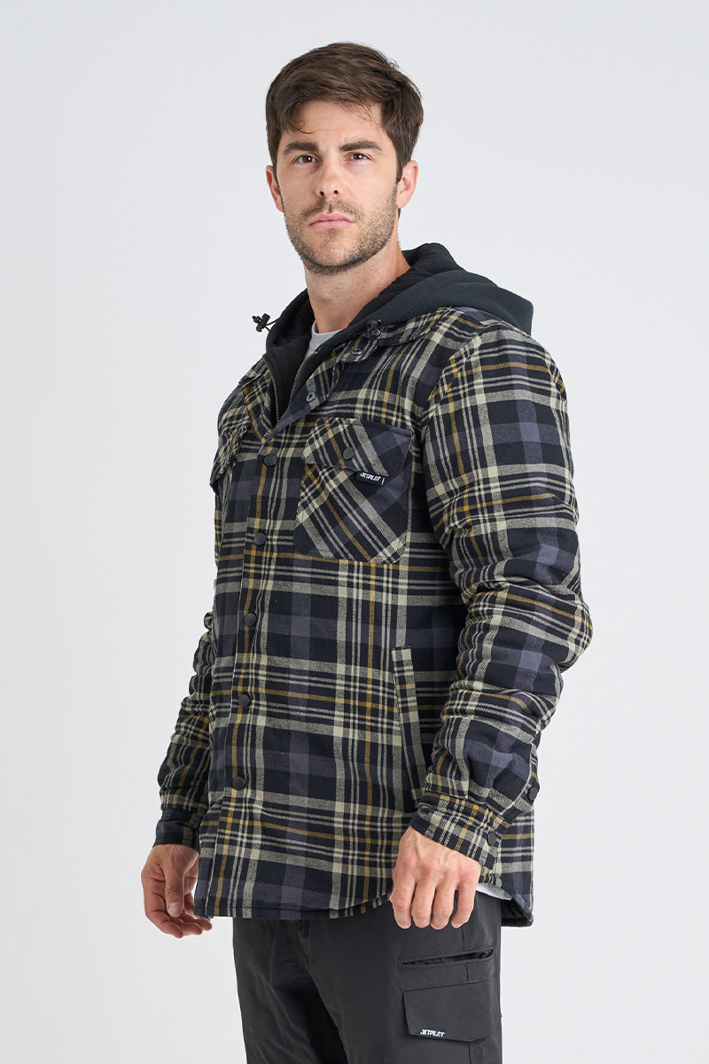 JP Quilted Flannel Jacket - Grey