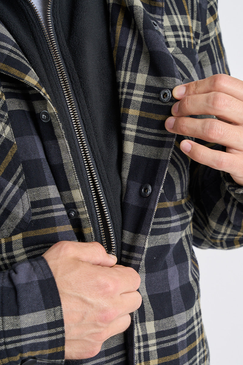 JP Quilted Flannel Jacket - Grey