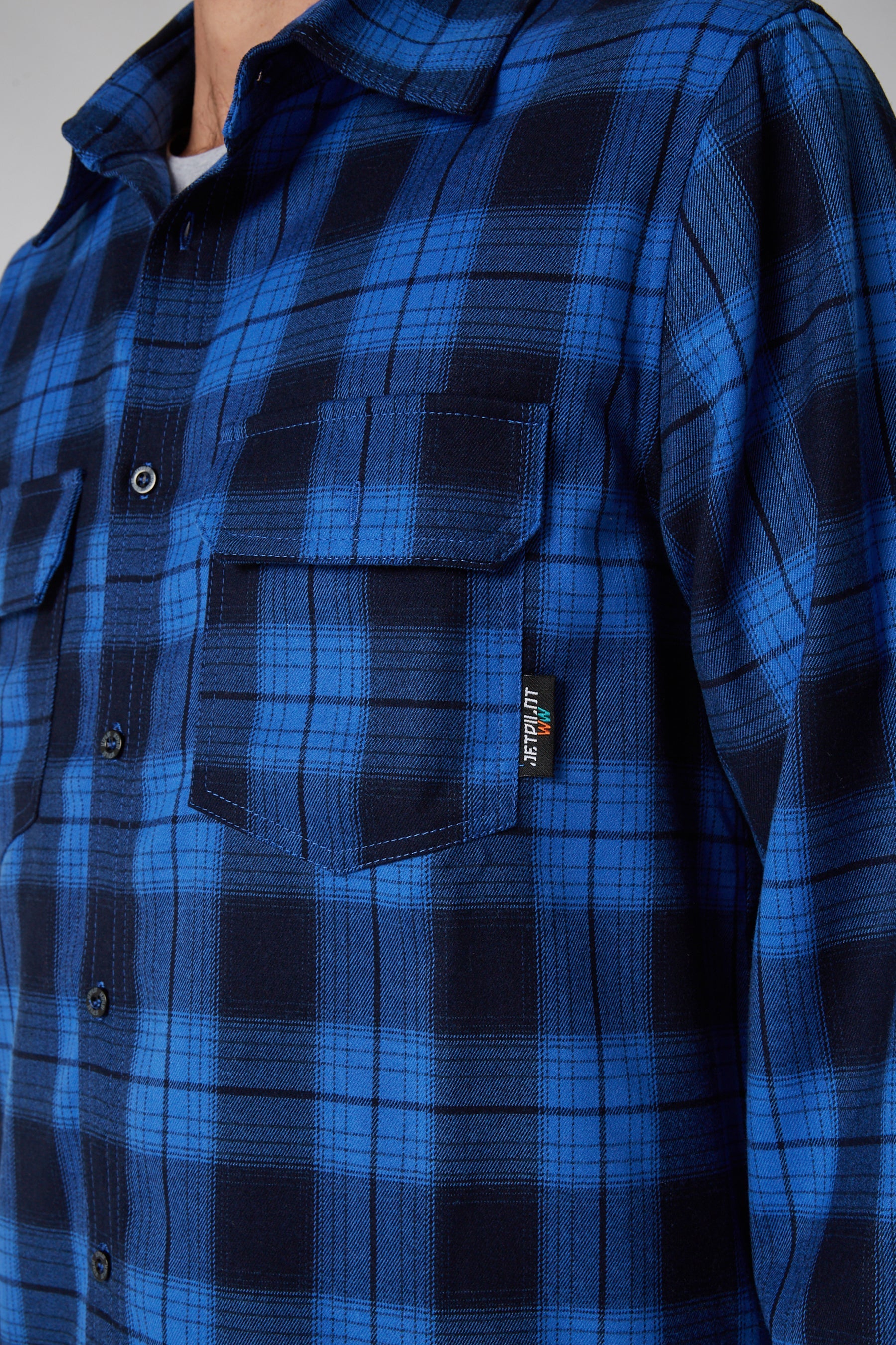 Jetpilot Mens Flannel Shirt - Blue