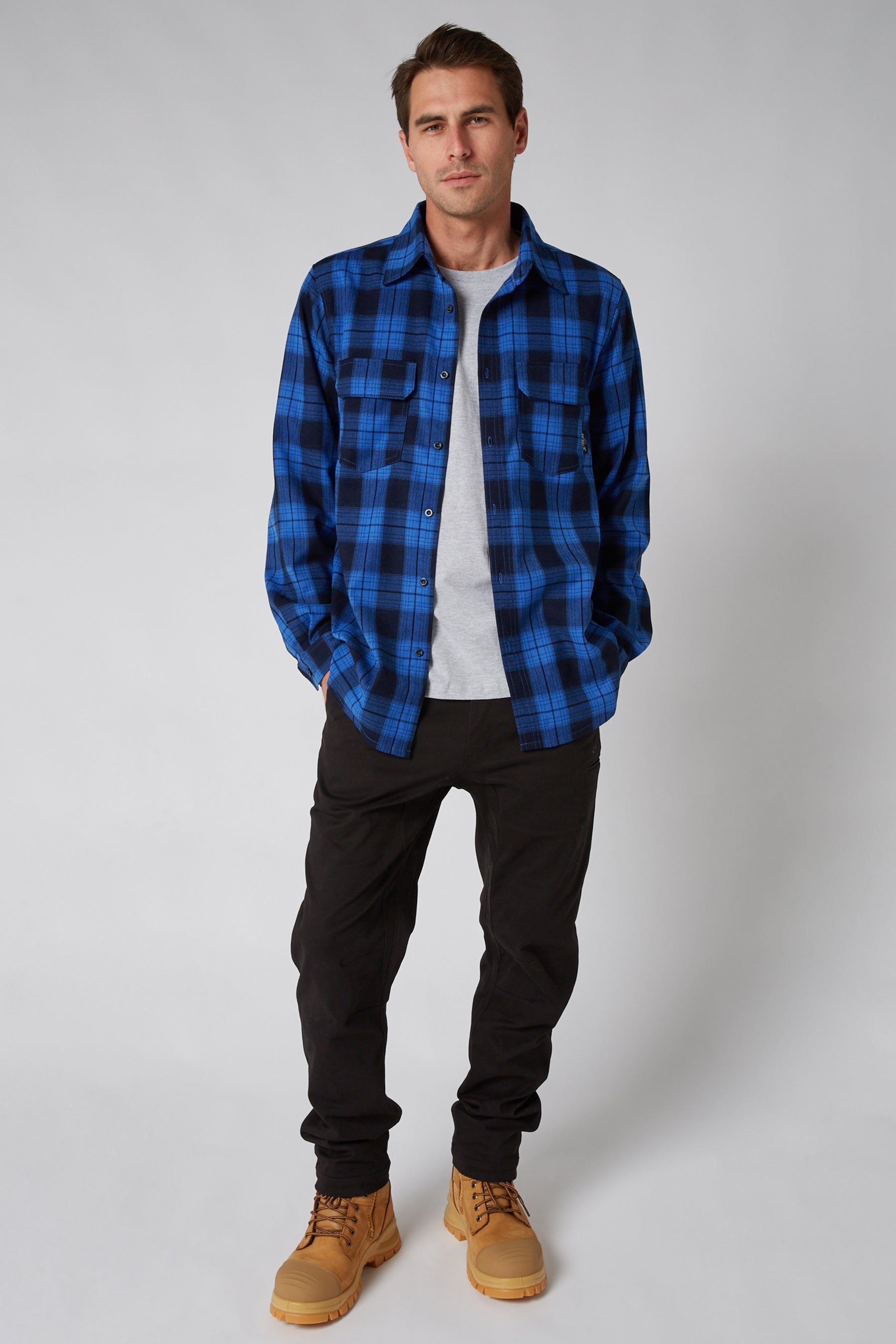 Jetpilot Mens Flannel Shirt - Blue