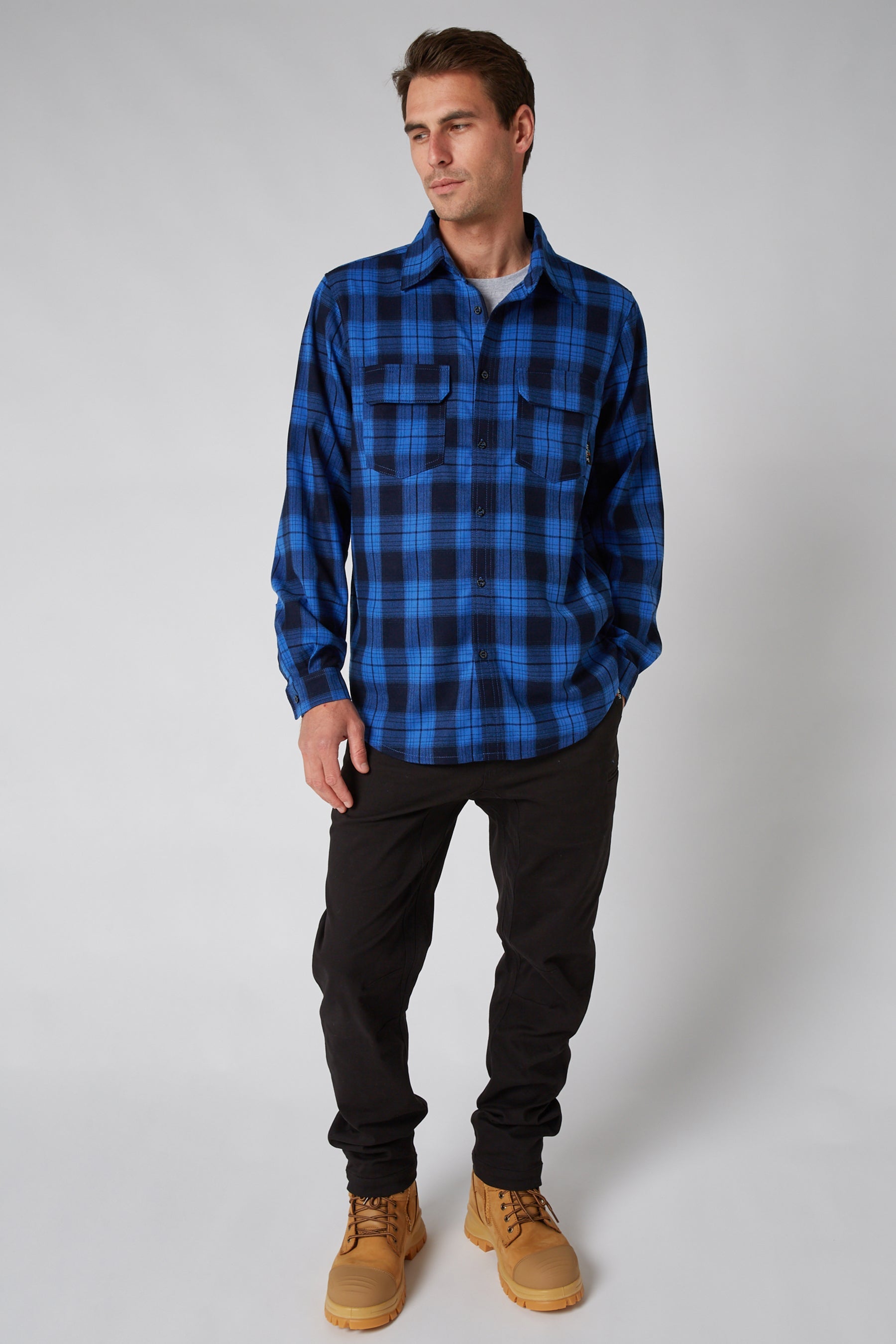 Jetpilot Mens Flannel Shirt - Blue