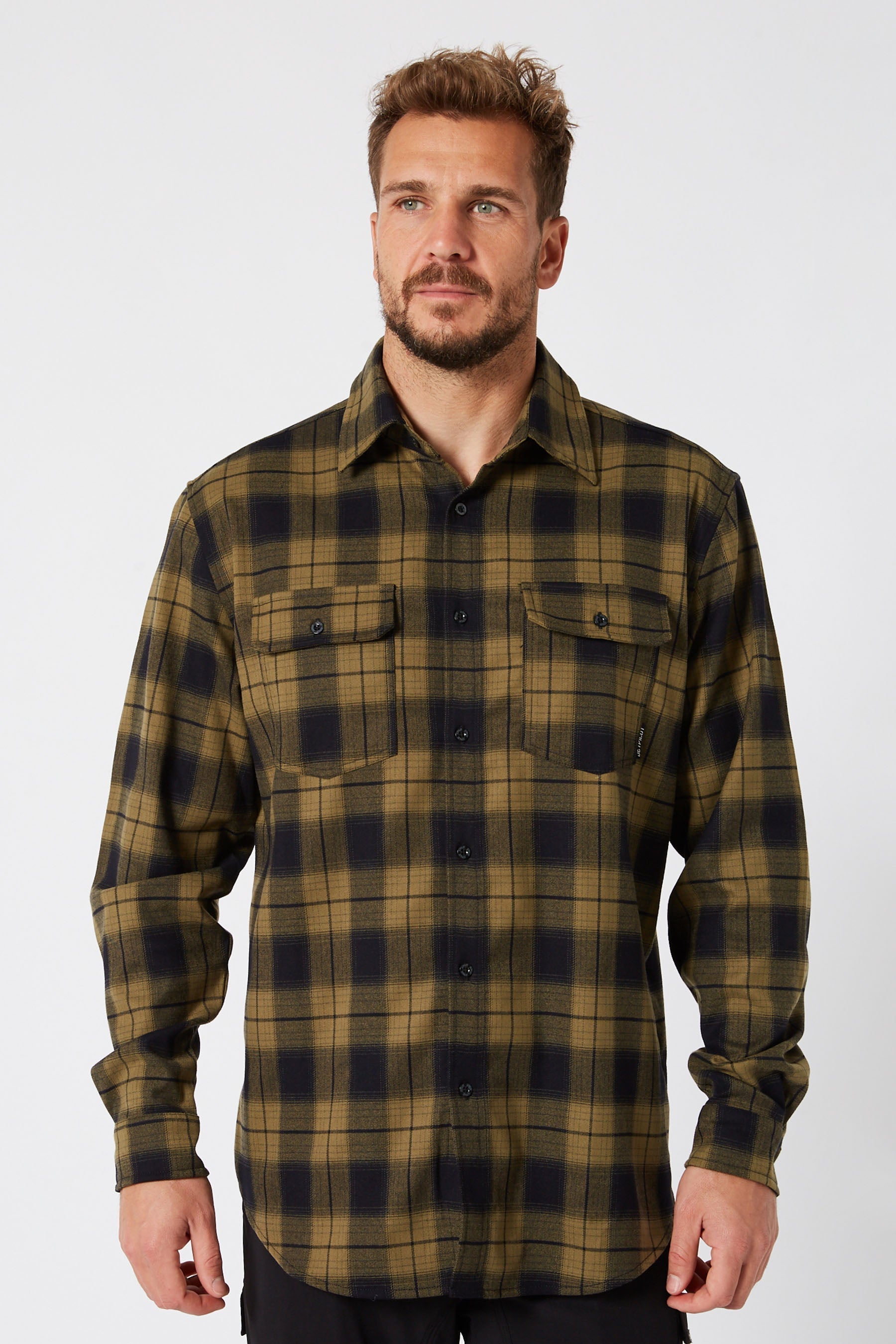 Flannel Shirt - Mustard — view 01 (3)