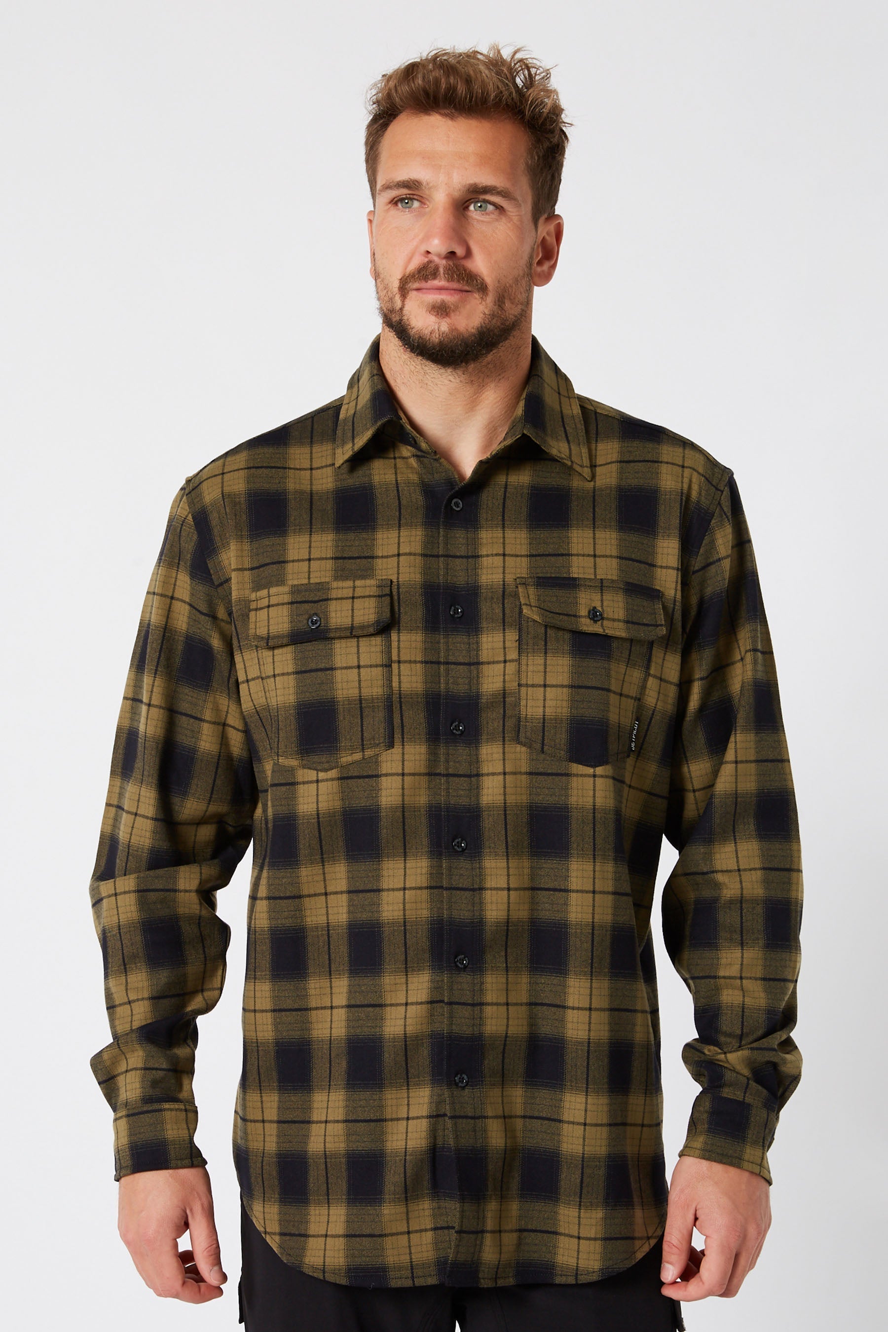 Jetpilot Mens Flannel Shirt - Mustard