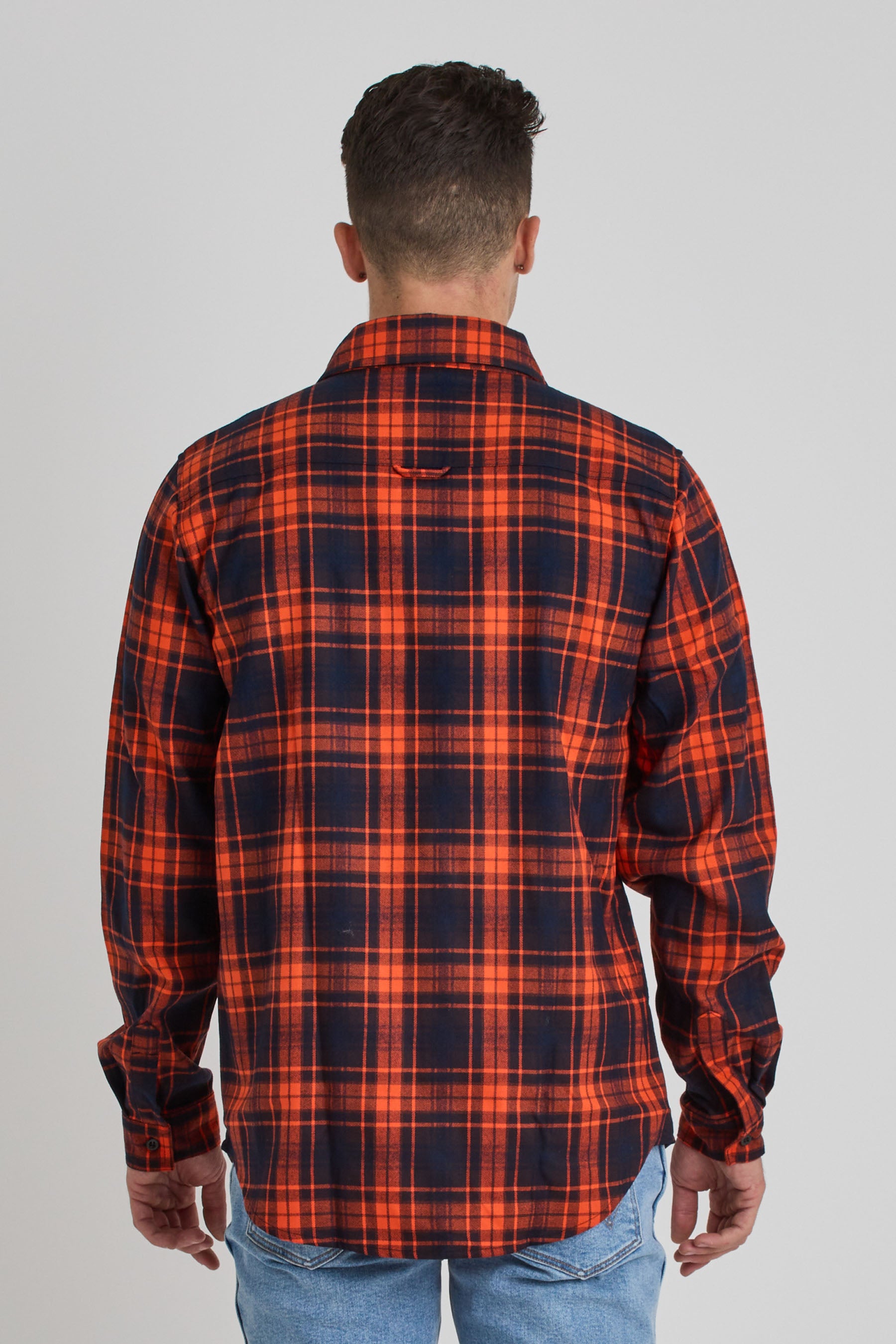 Jetpilot Mens Flannel Shirt - Orange 3