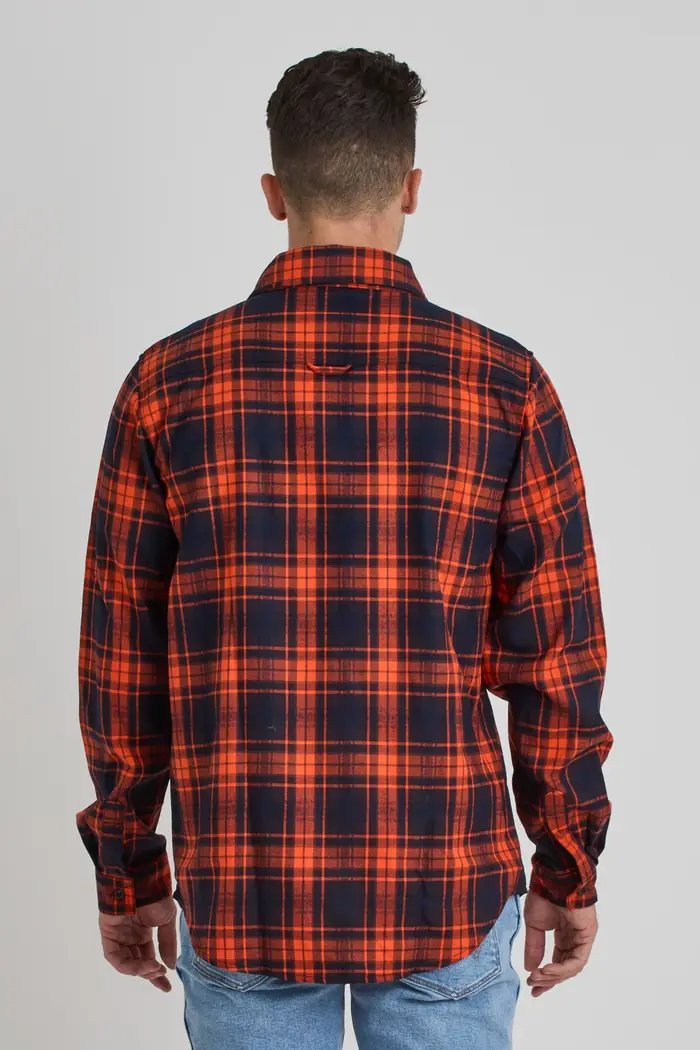 Jetpilot Mens Flannel Shirt - Orange 3 — view 03 (5)