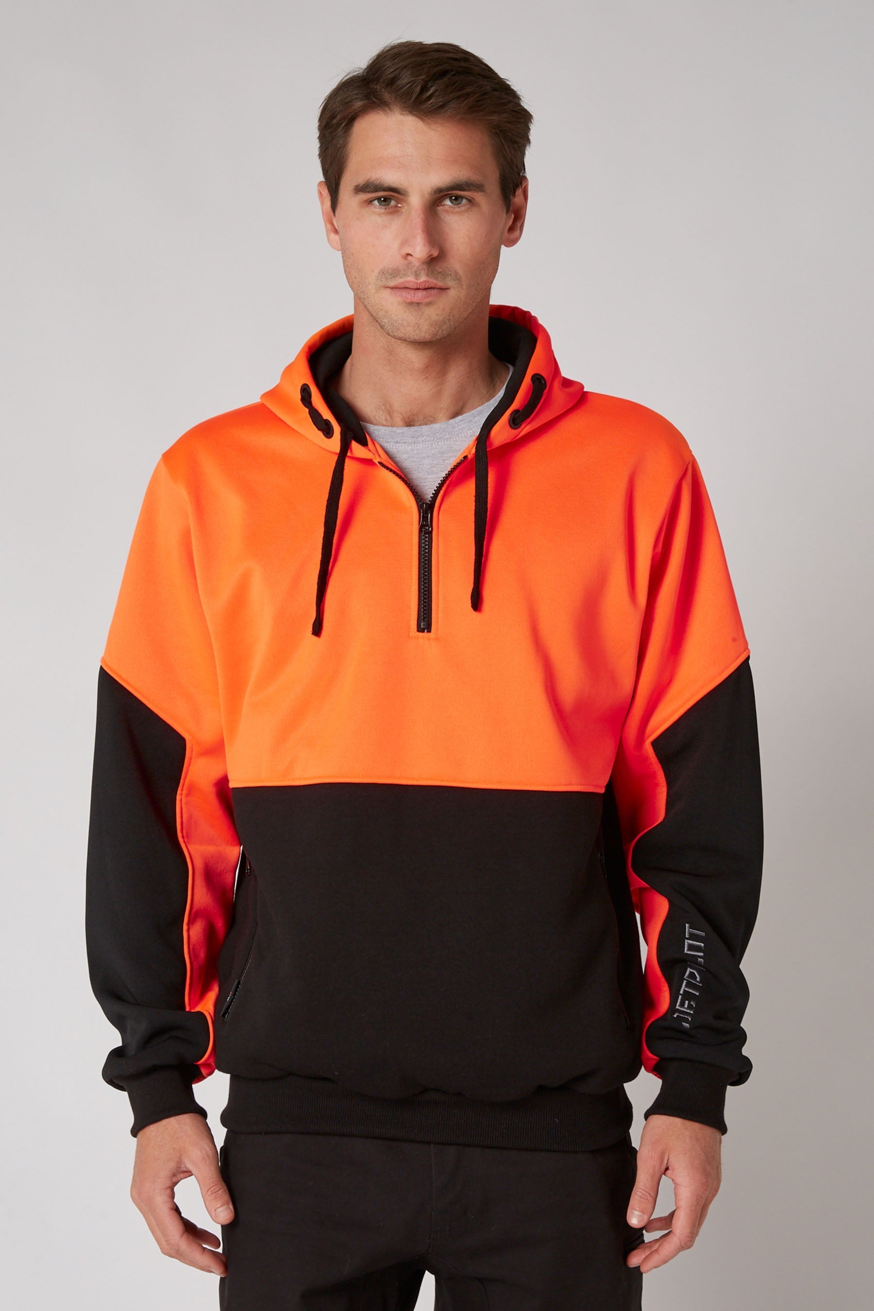 Jetpilot Leveled Mens 2.0 Pullover Hoodie - HiVis Orange — view 01 (3)