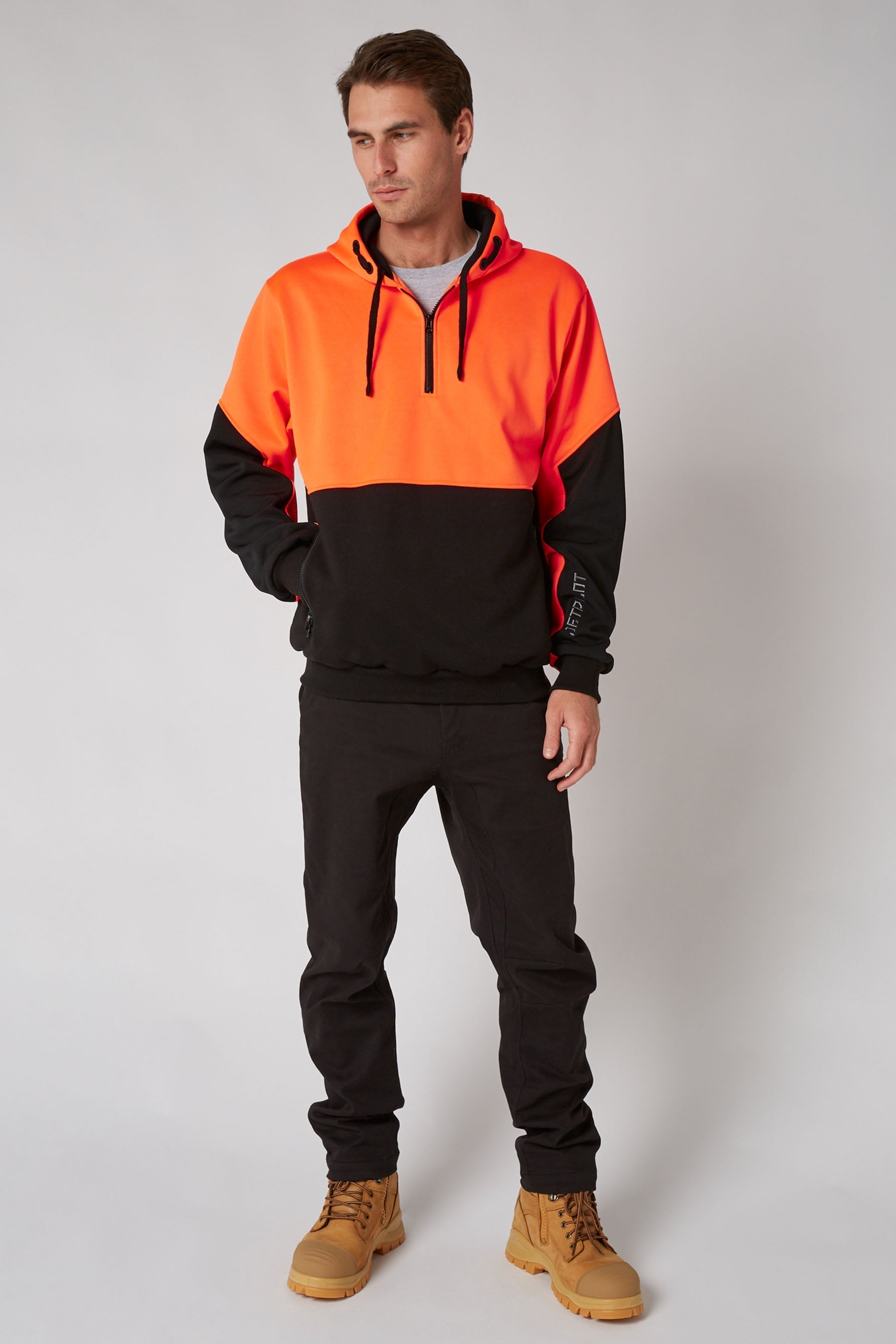 Leveled Mens 2.0 Pullover Hoodie - Hi-Vis Orange