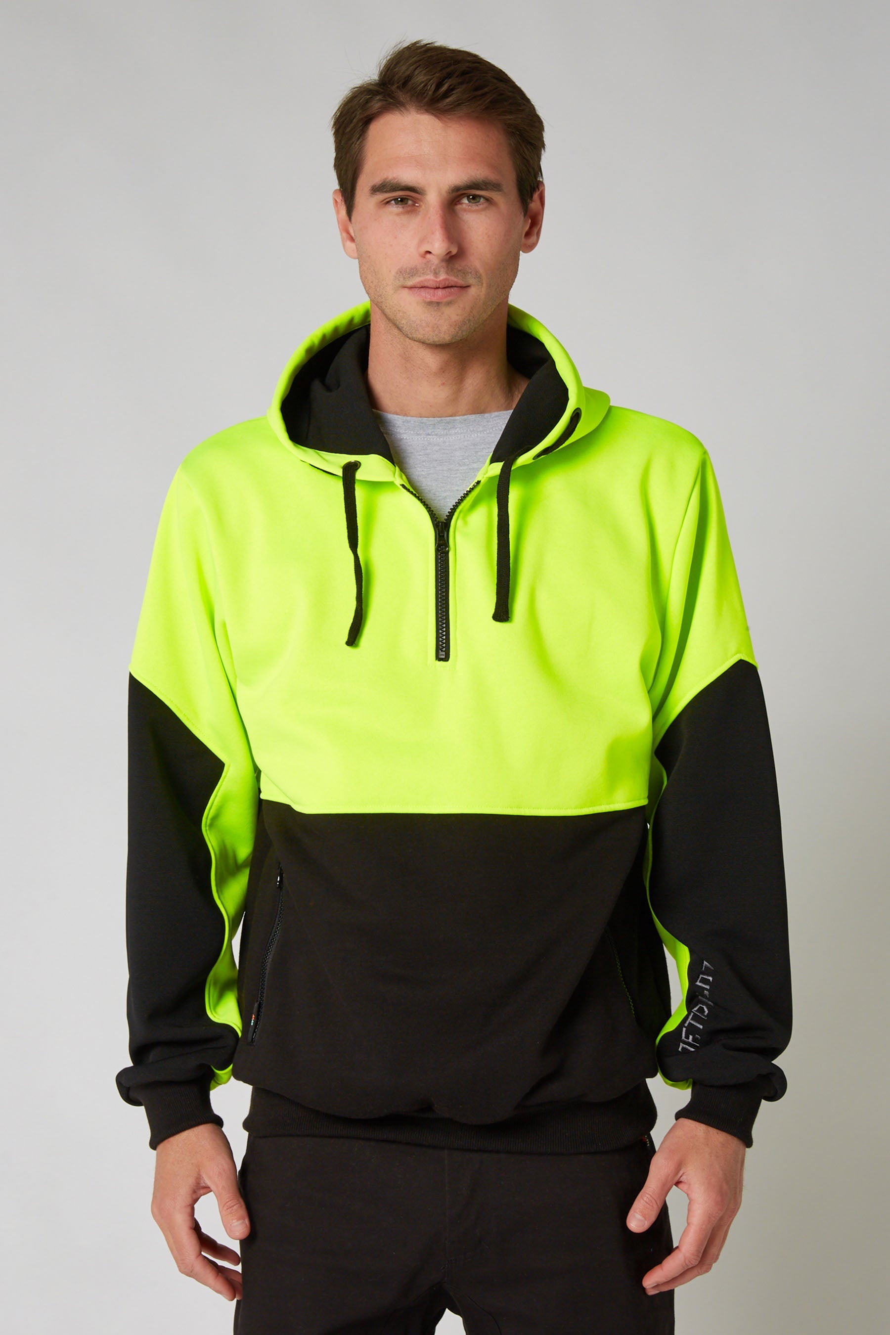 Jetpilot Leveled Mens 2.0 Pullover Hoodie - HiVis Yellow — view 01 (3)