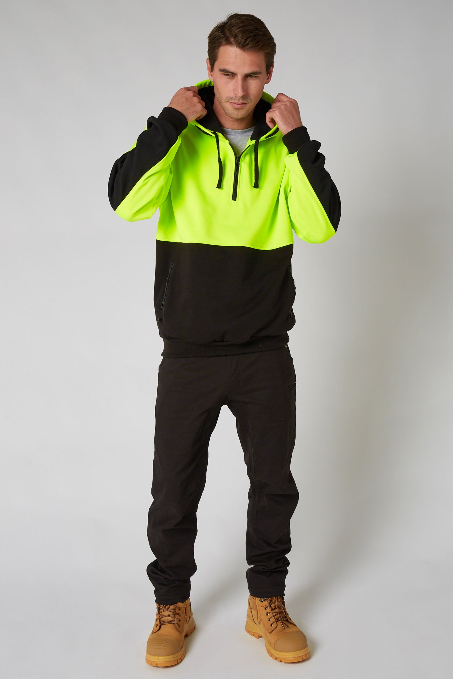 Jetpilot Leveled Mens 2.0 Pullover Hoodie - HiVis Yellow - photo 7 — view 07 (3)