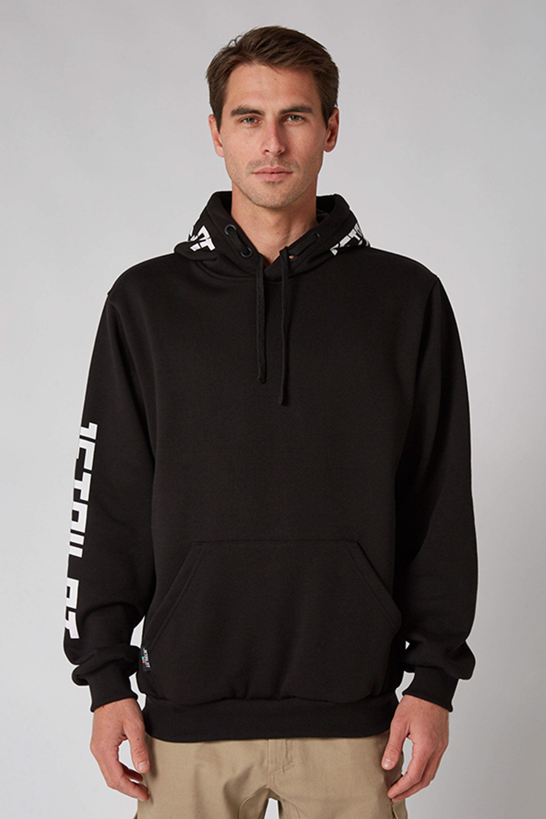 Sparked Mens Pullover Hoodie - Black/White — view 01 (3)