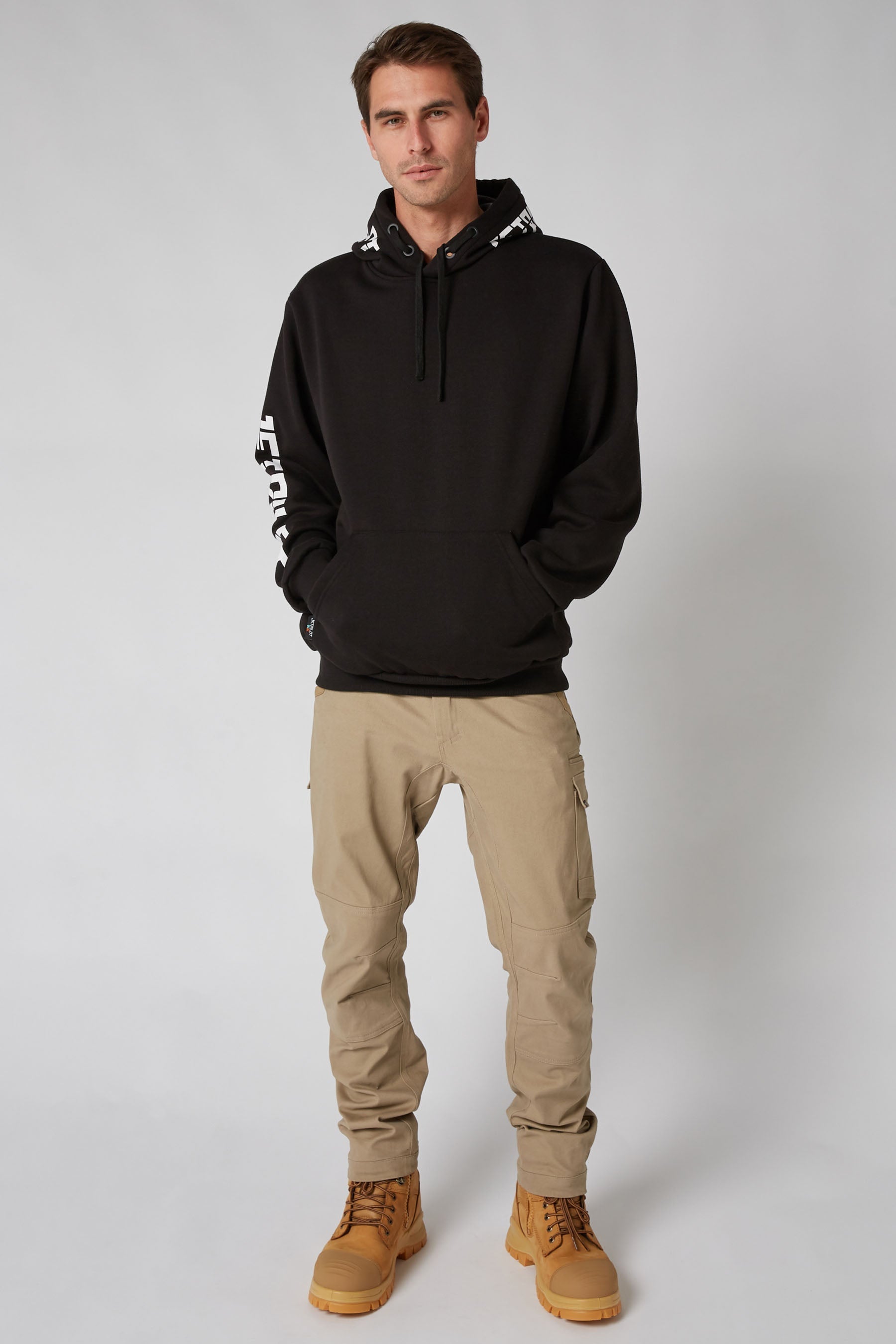 Sparked Mens Pullover Hoodie - Black/White - photo 7 — view 07 (3)