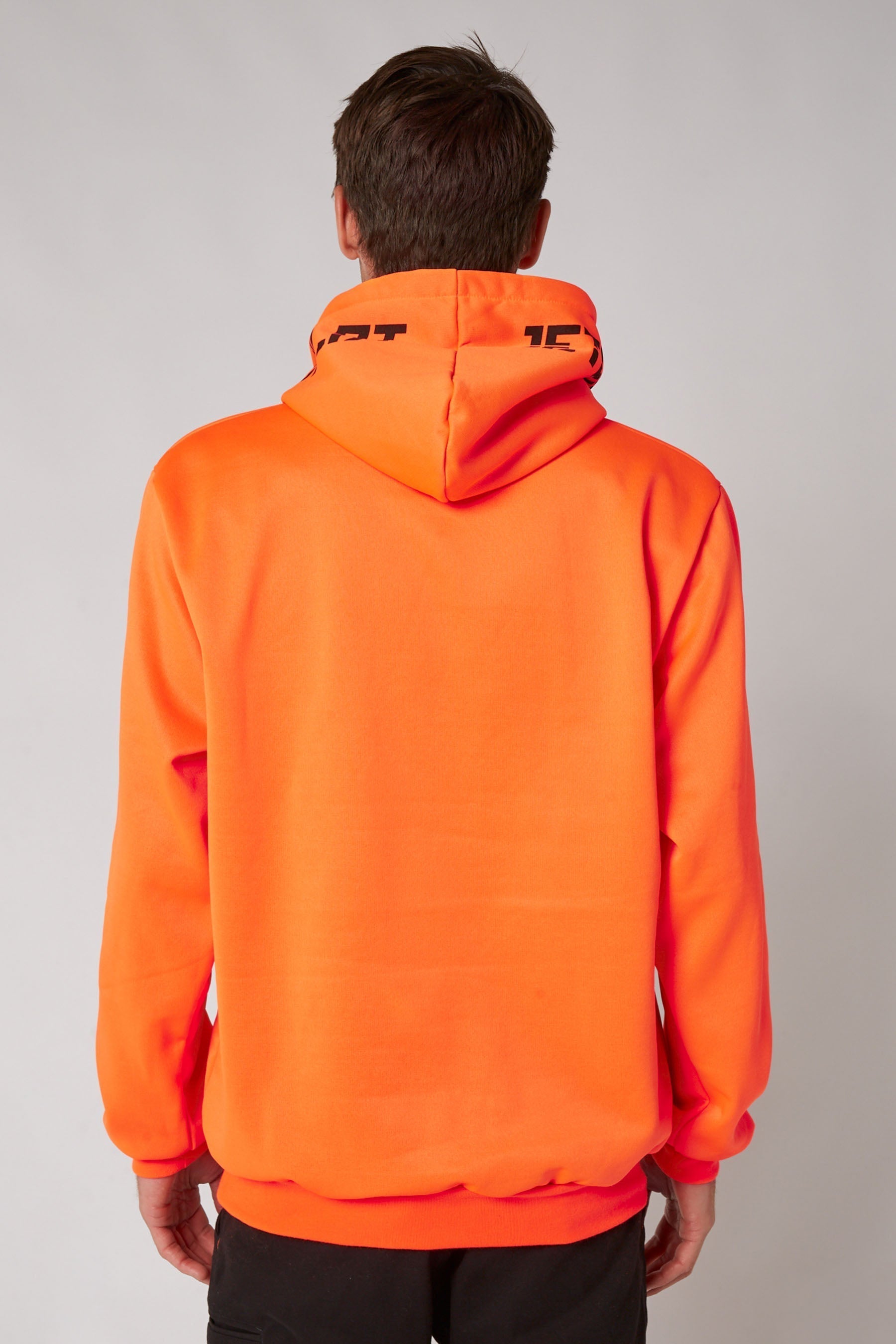 Sparked Mens Pullover Hoodie - Hi Vis Orange