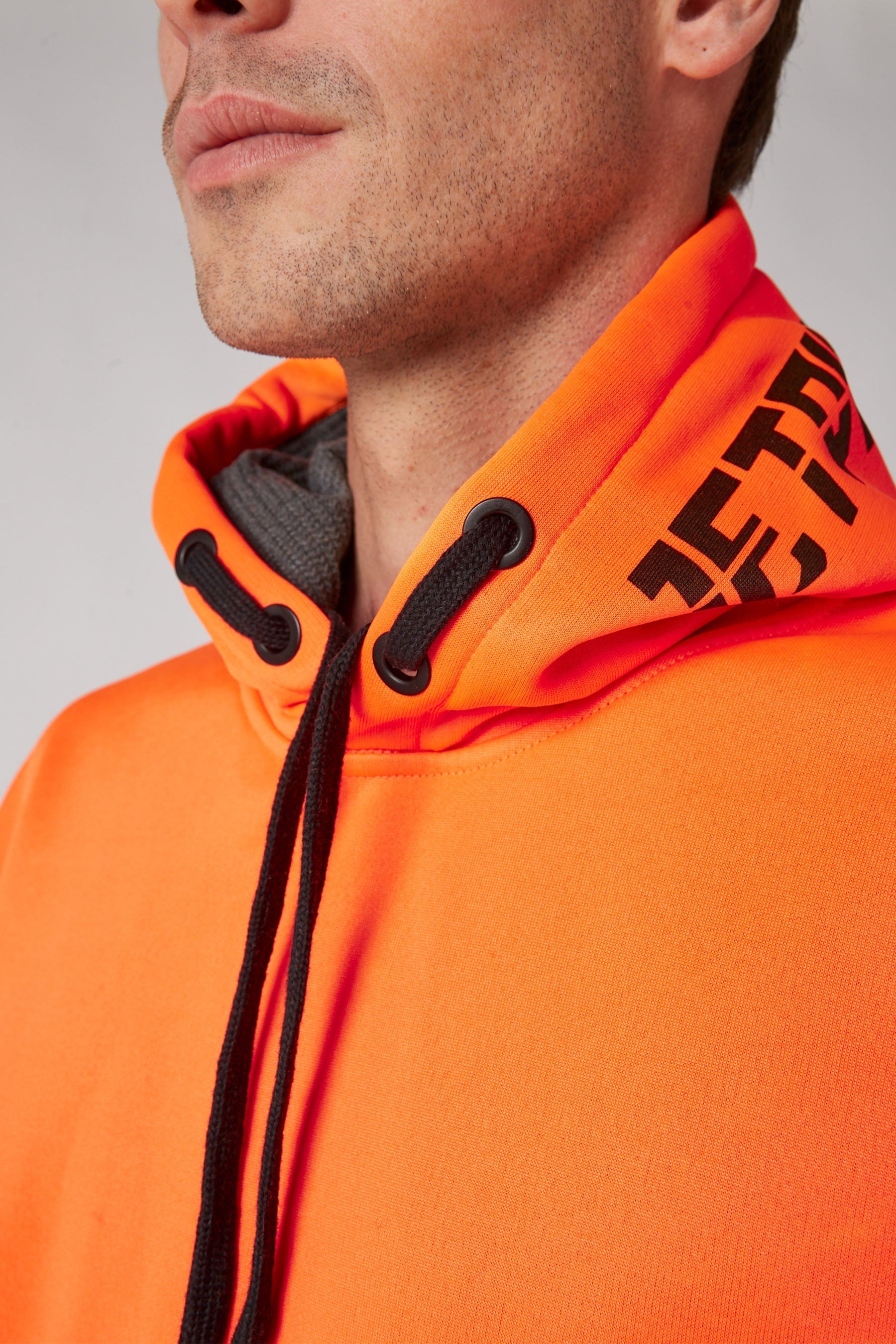 Sparked Mens Pullover Hoodie - Hi Vis Orange