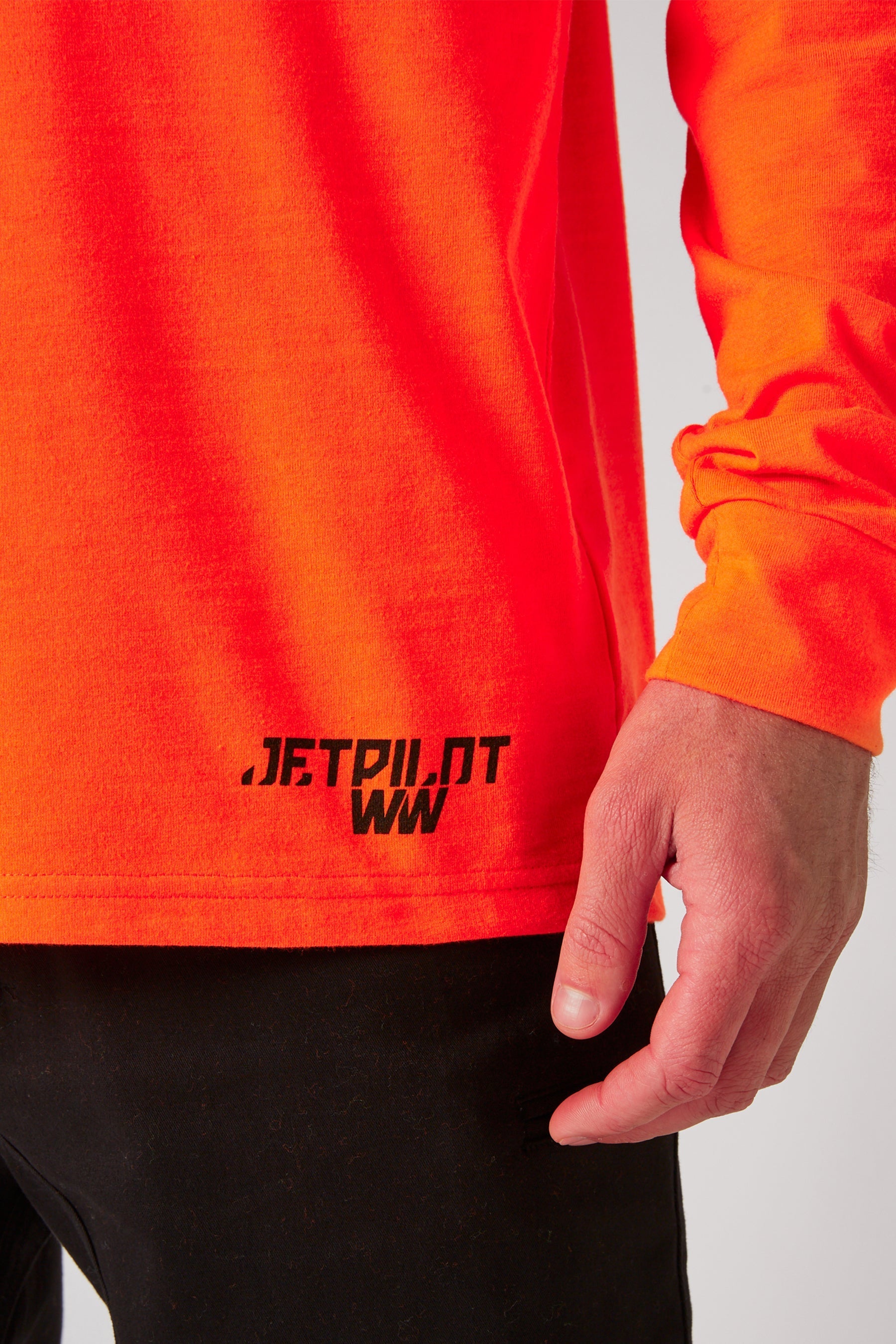 Low Hit Mens L/S Tee - Hi Vis Orange