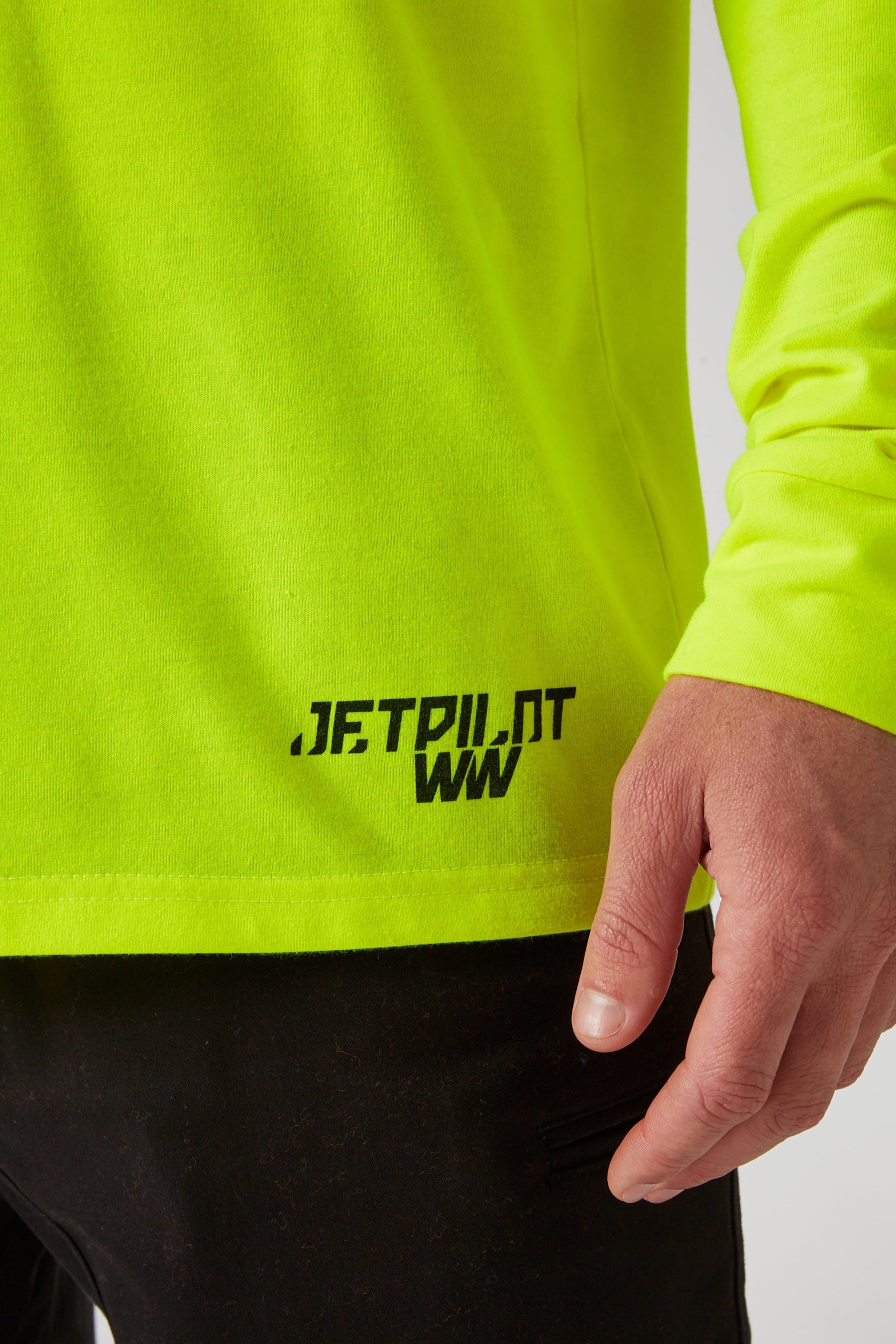 Low Hit Mens L/S Tee - Hi Vis Orange