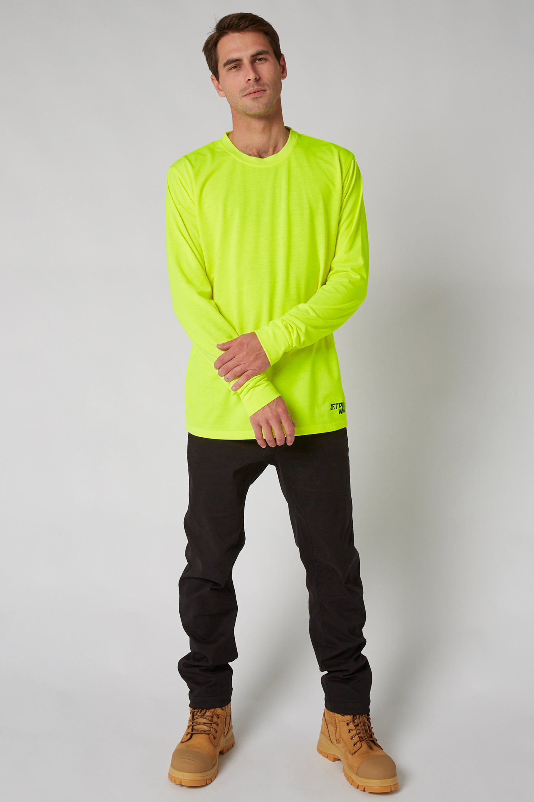 Low Hit Mens L/S Tee - Hi Vis Orange