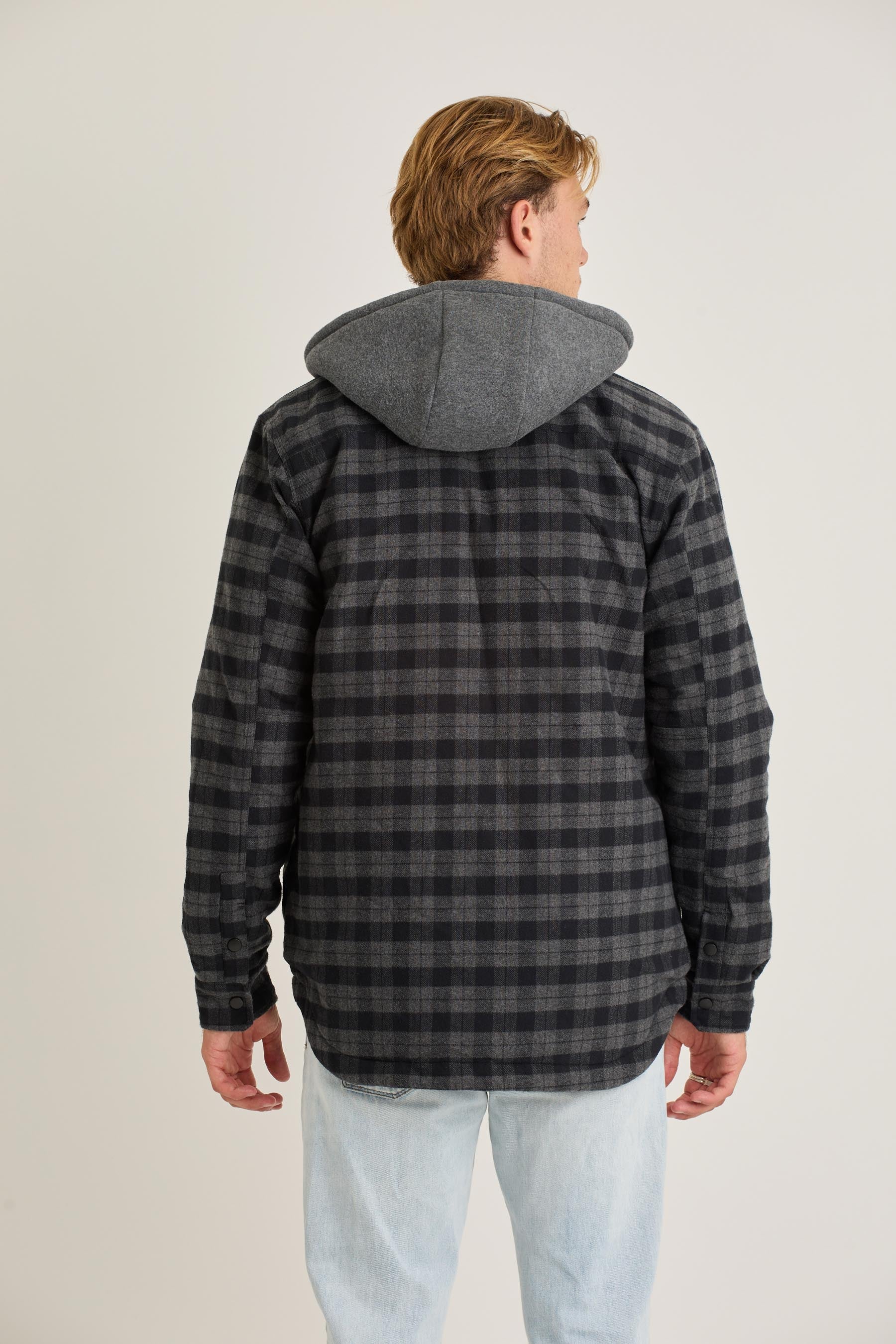 Jetpilot Quilted Sherpa Mens Jacket - Black 6 — view 06 (5)